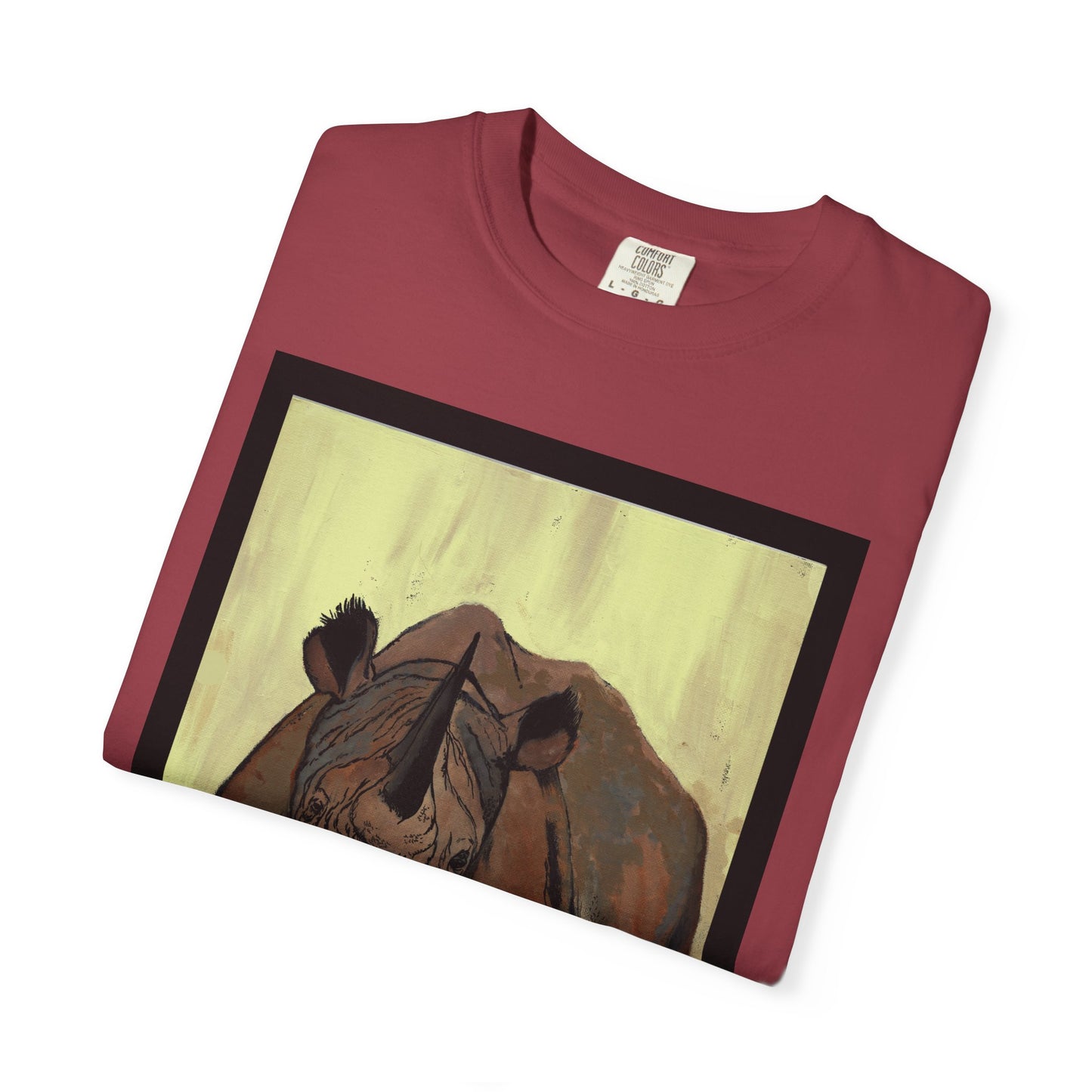 Wildlife Rhinos Unisex Garment-Dyed T-Shirt - Eco-Friendly Nature Art