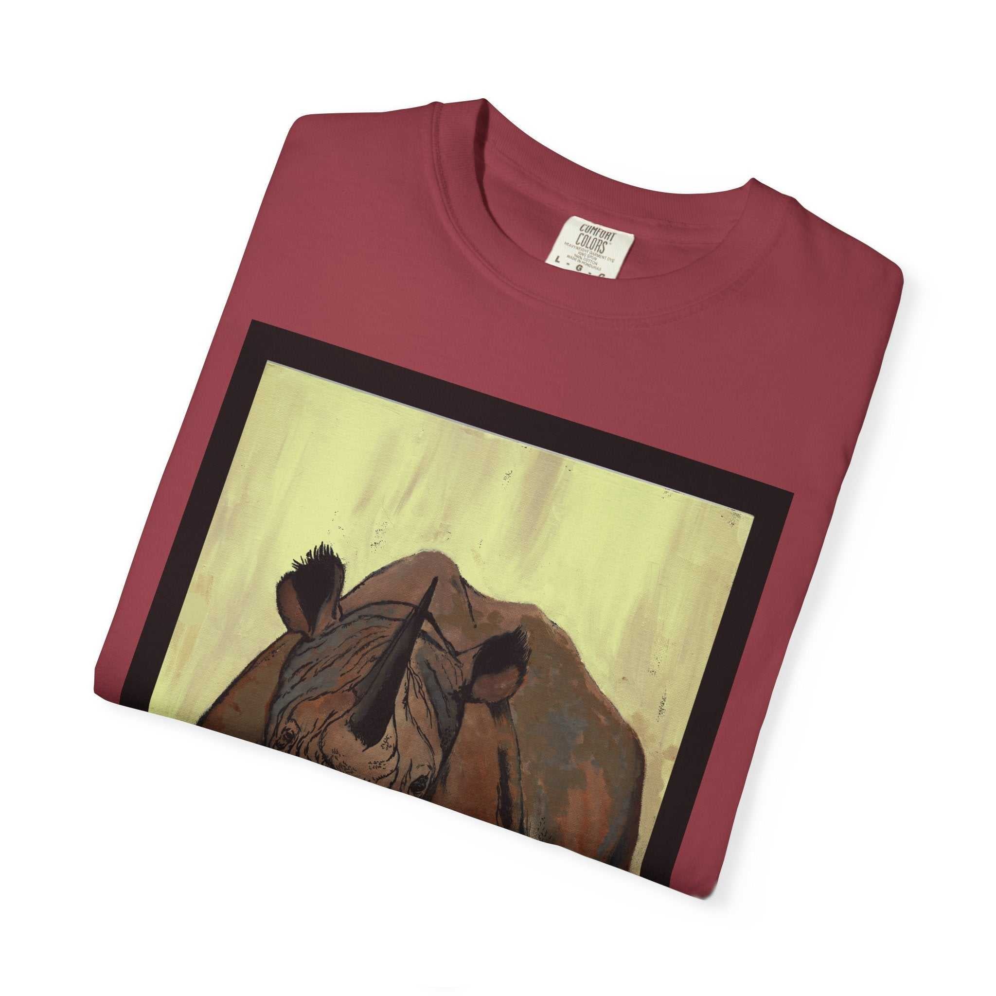Perfect blend of style and sustainability with our Wildlife Rhinos Unisex Garment-Dyed T-Shirt - Eco-Friendly Nature Art. Stand out in nature-inspired fashion!