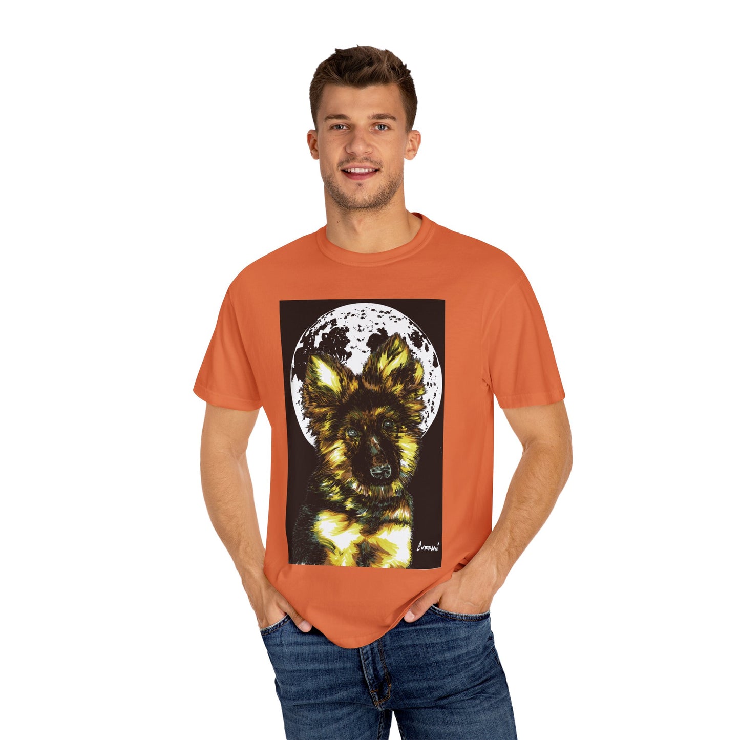 German Sheppard Puppy Unisex T-shirt - Hand Drawn Art