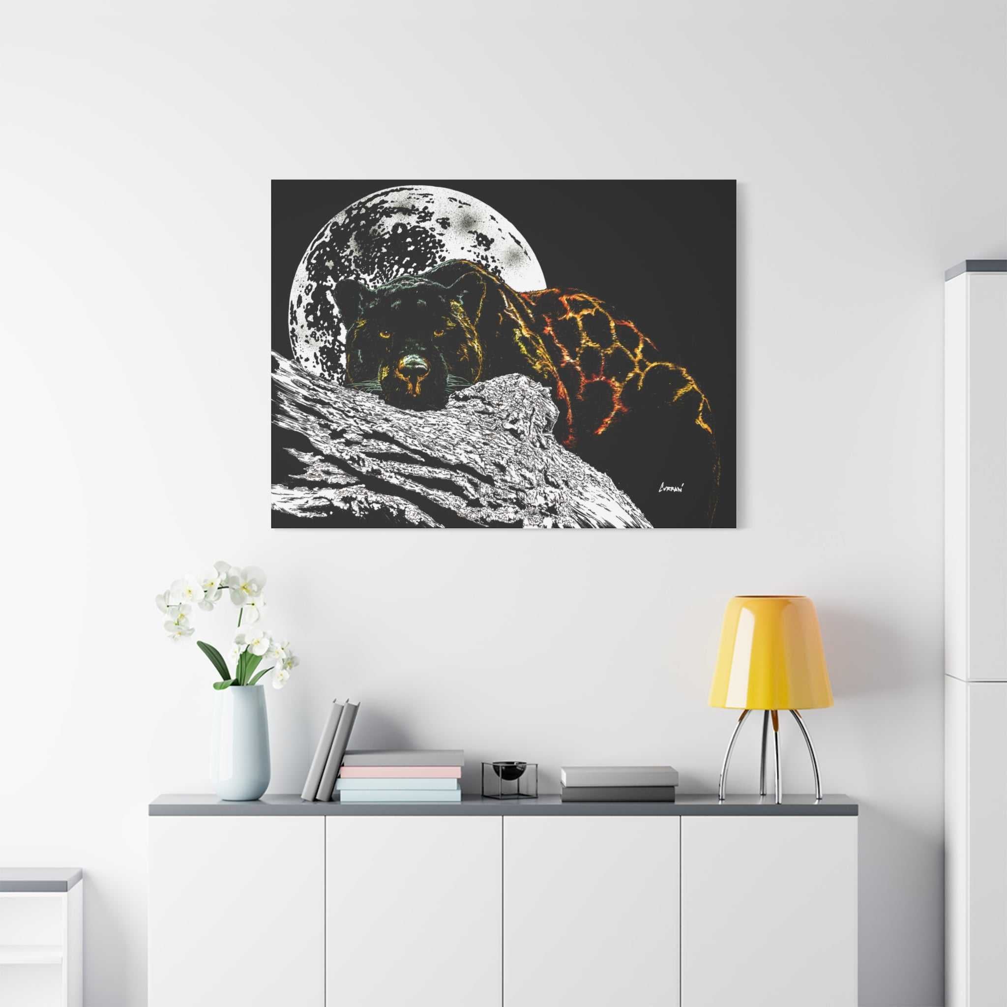 Panther in the Moonlight Print of my Original hand drawn art