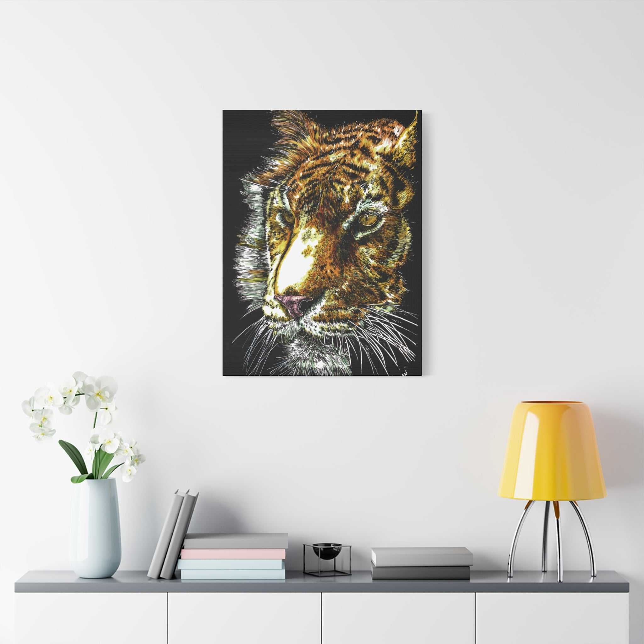 Transform your space with our stunning Tiger Wall Art Canvas Print of the Original, hand drawn wall art of a Tiger. Elevate your decor now!