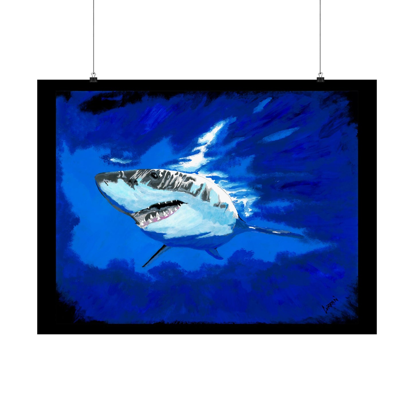 Ocean Adventure Shark Satin Poster (300gsm) - Vibrant Wall Art for Marine Life Lovers