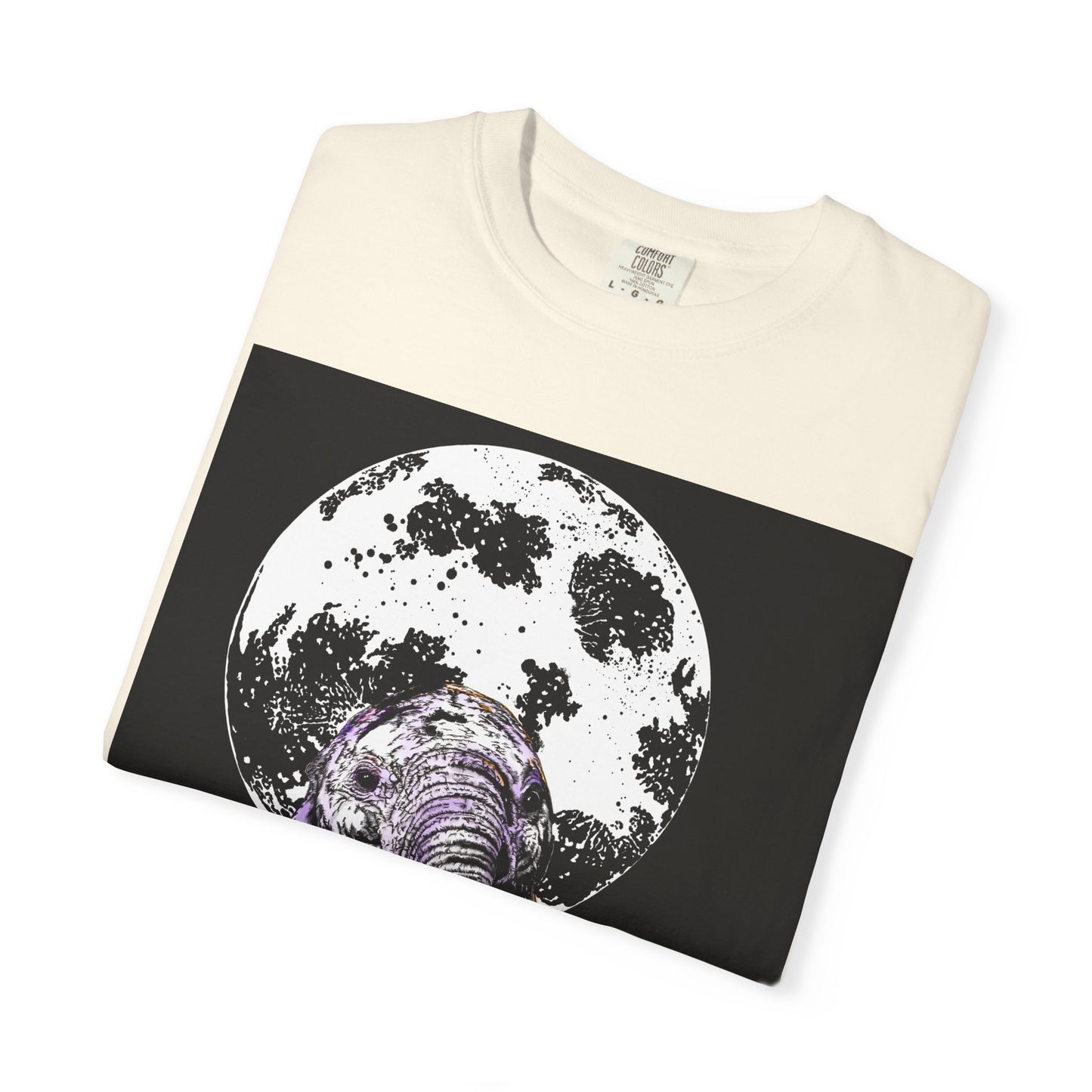 Moonlit Baby Elephant Unisex T-shirt | Eco-Friendly Garment-Dyed Tee