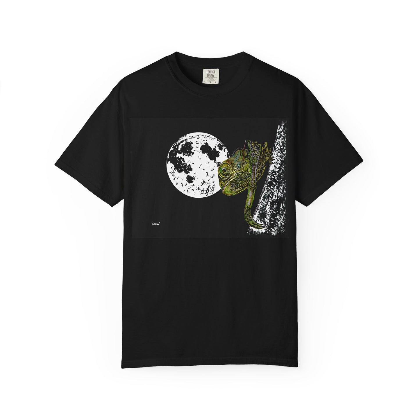 Moonlit Chameleon Unisex T-Shirt - Nature-Inspired Art Tee for Wildlife Lovers