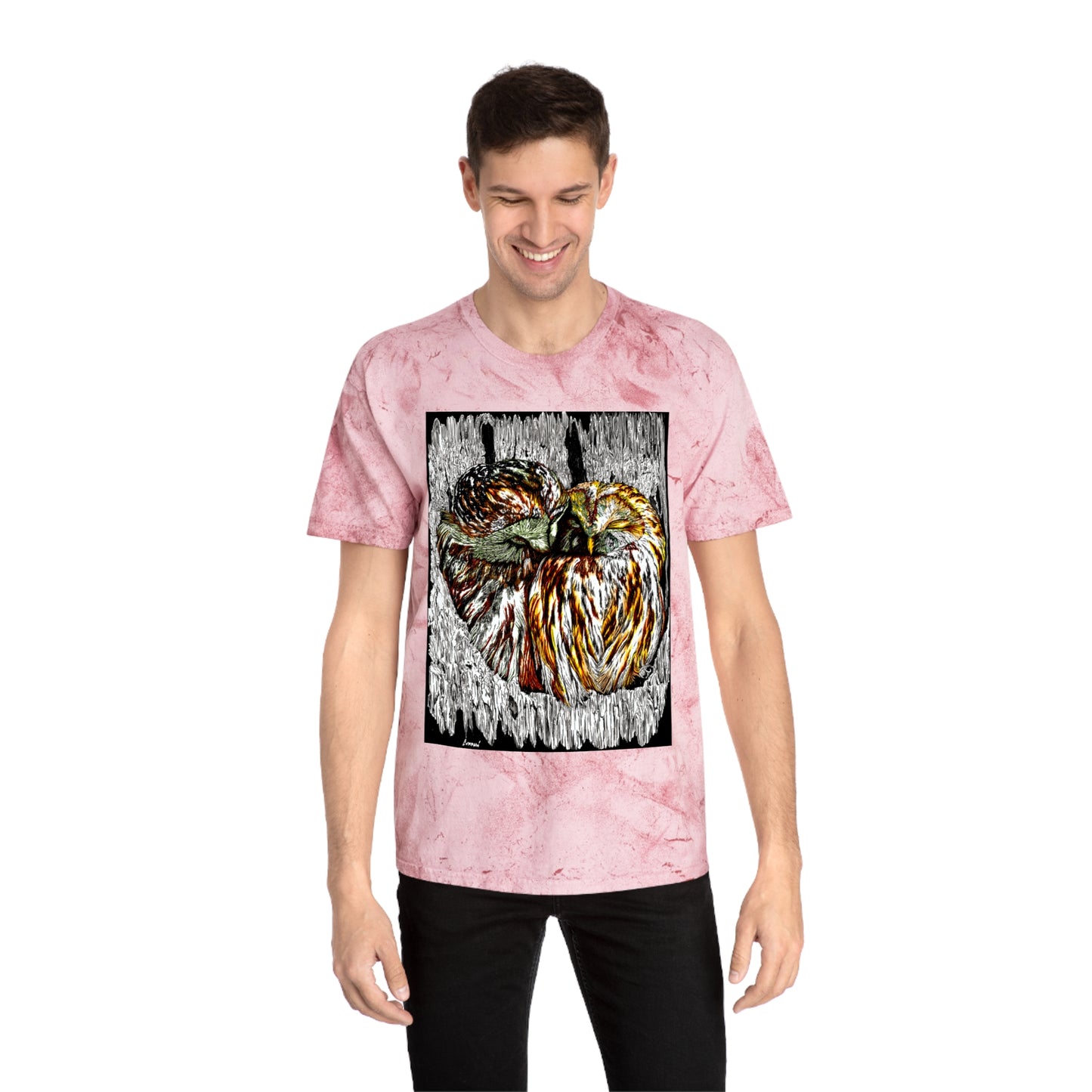 Two Owls in a Tree T-Shirt Original Hand Drawn Art