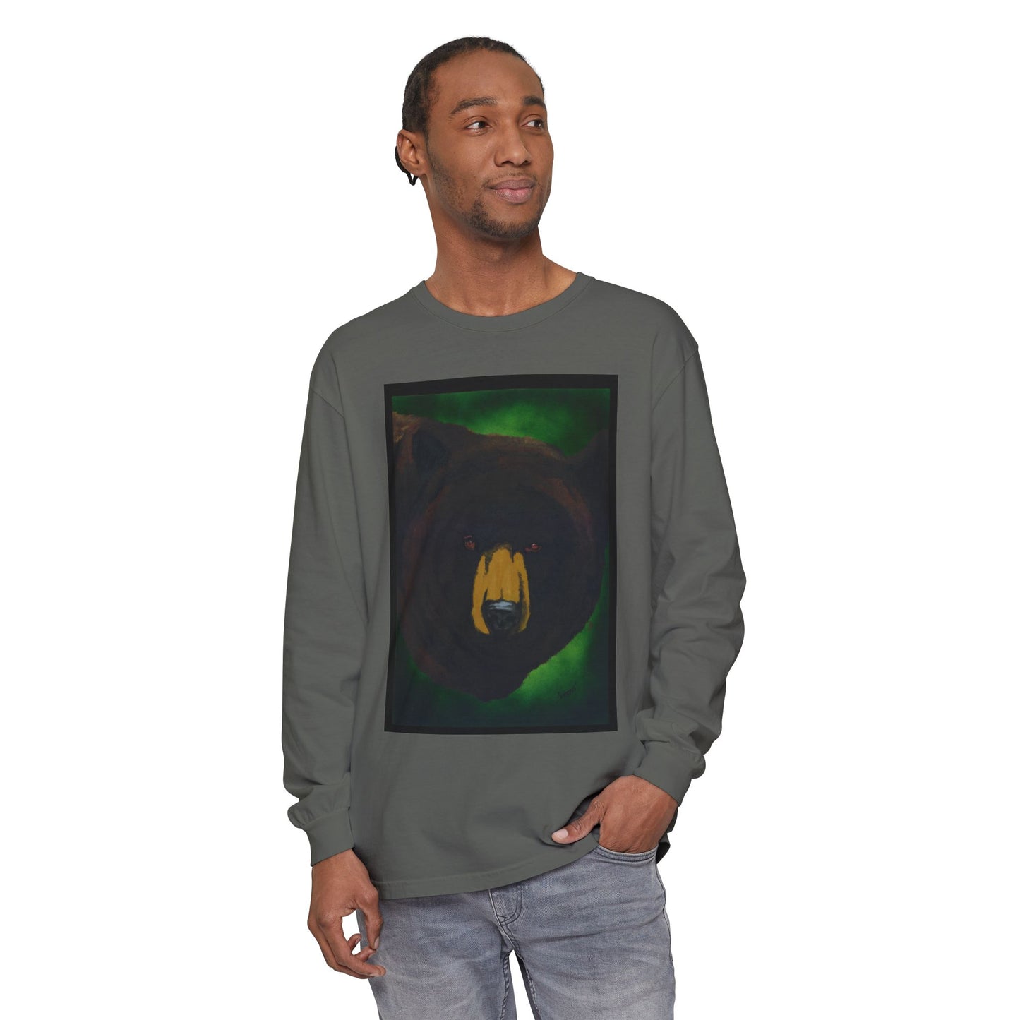 Brown Bear Portrait Long Sleeve Unisex T Shirt
