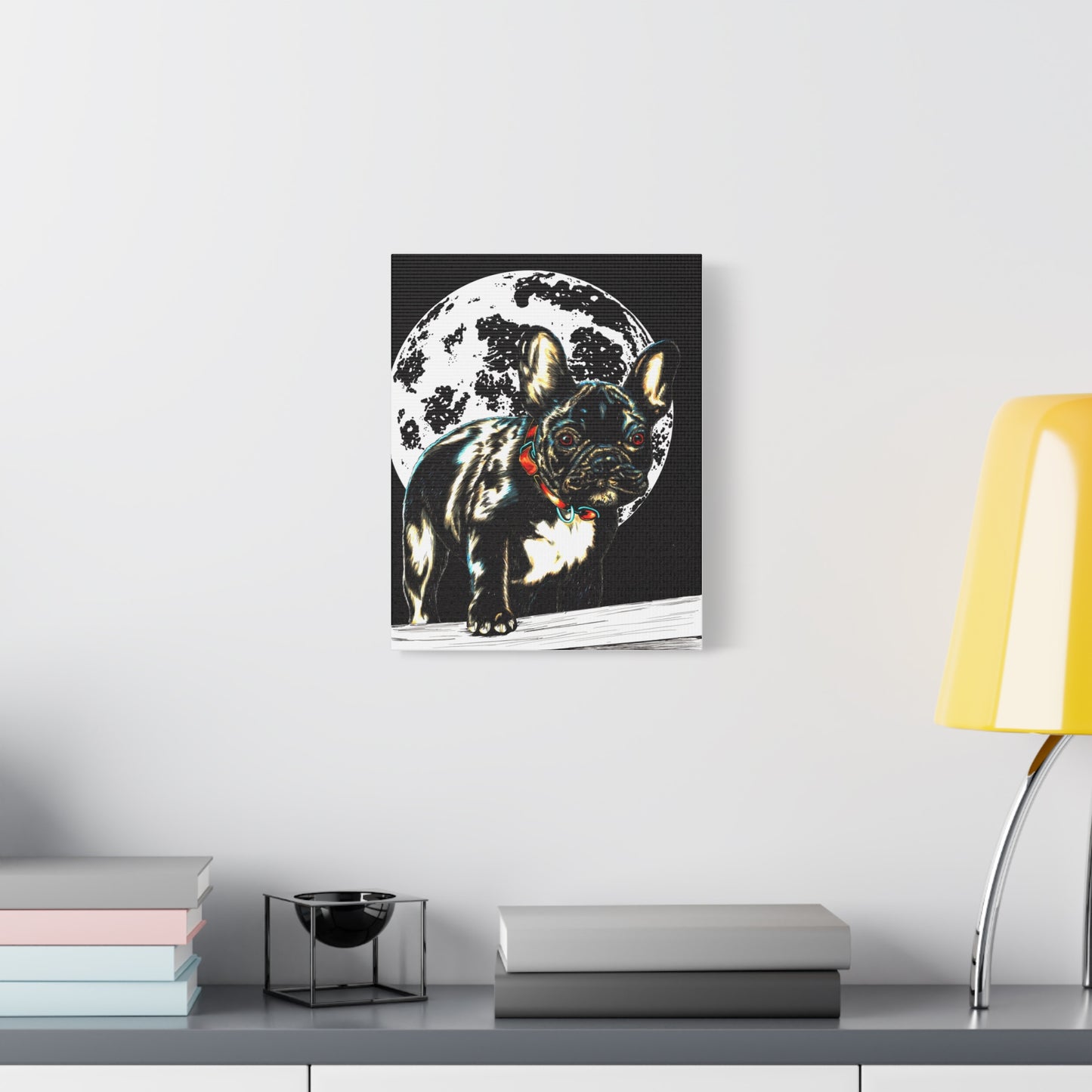 French Bulldog Moonlight Canvas Wall Art Print