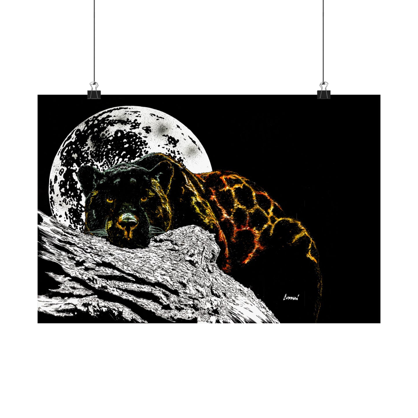 Majestic Bear Satin Poster - Night Moon Art Print (300gsm)