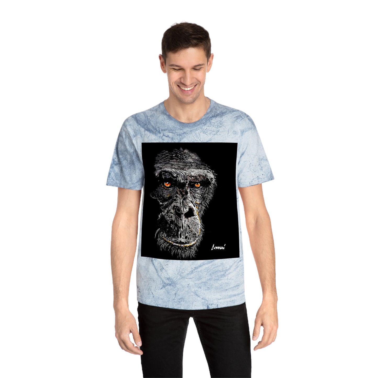 Gorilla Face Color Blast T Shirt Original Hand Drawn Art
