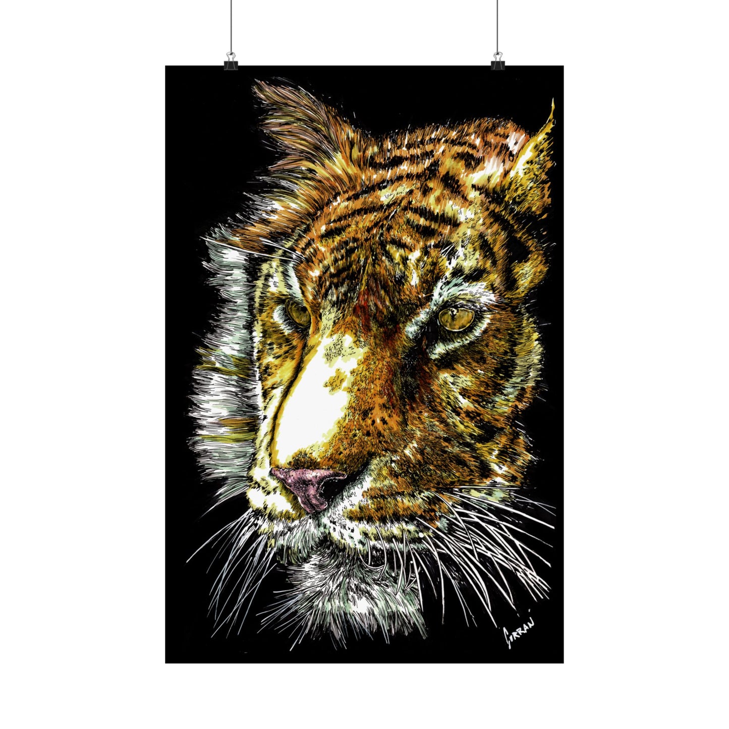Majestic Tiger Satin Poster (300gsm) - Vibrant Wildlife Wall Art for Home Decor