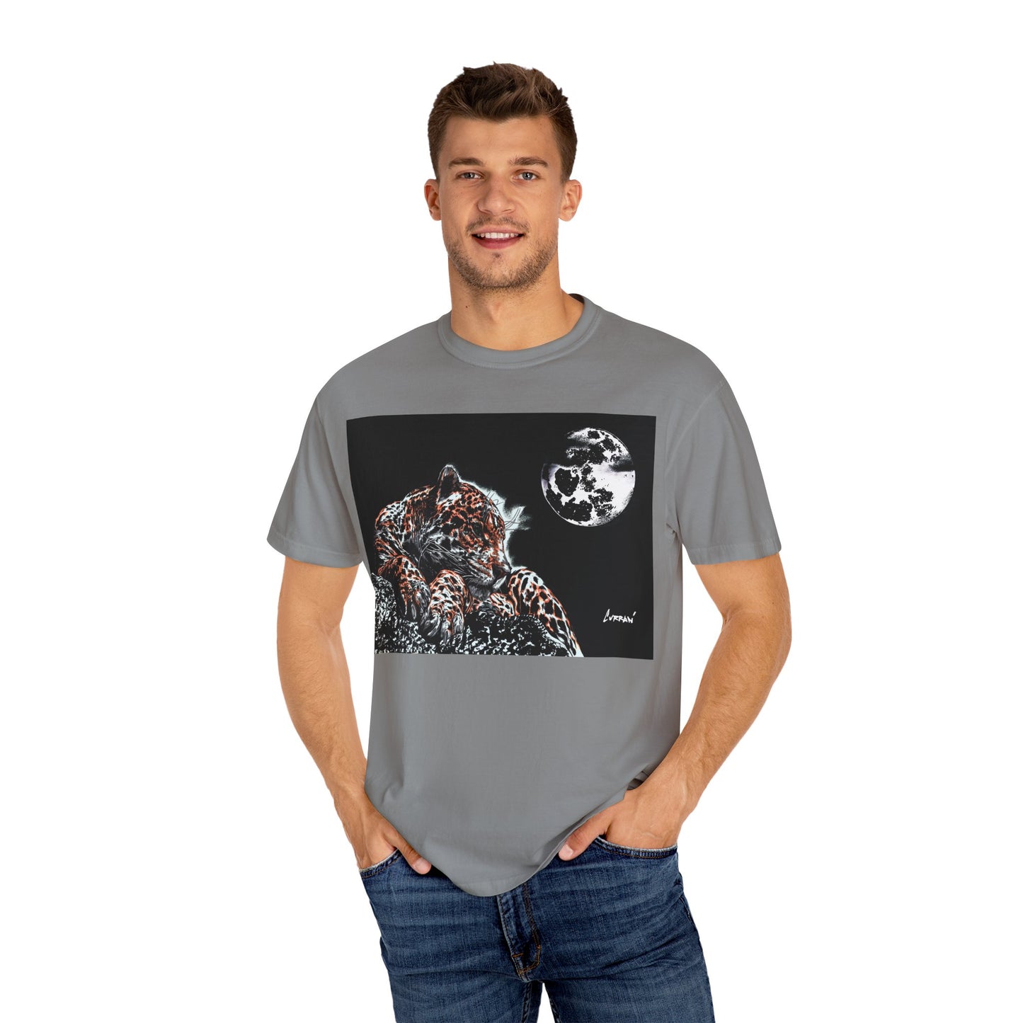 Moonlit Leopard Unisex Garment-Dyed T-Shirt