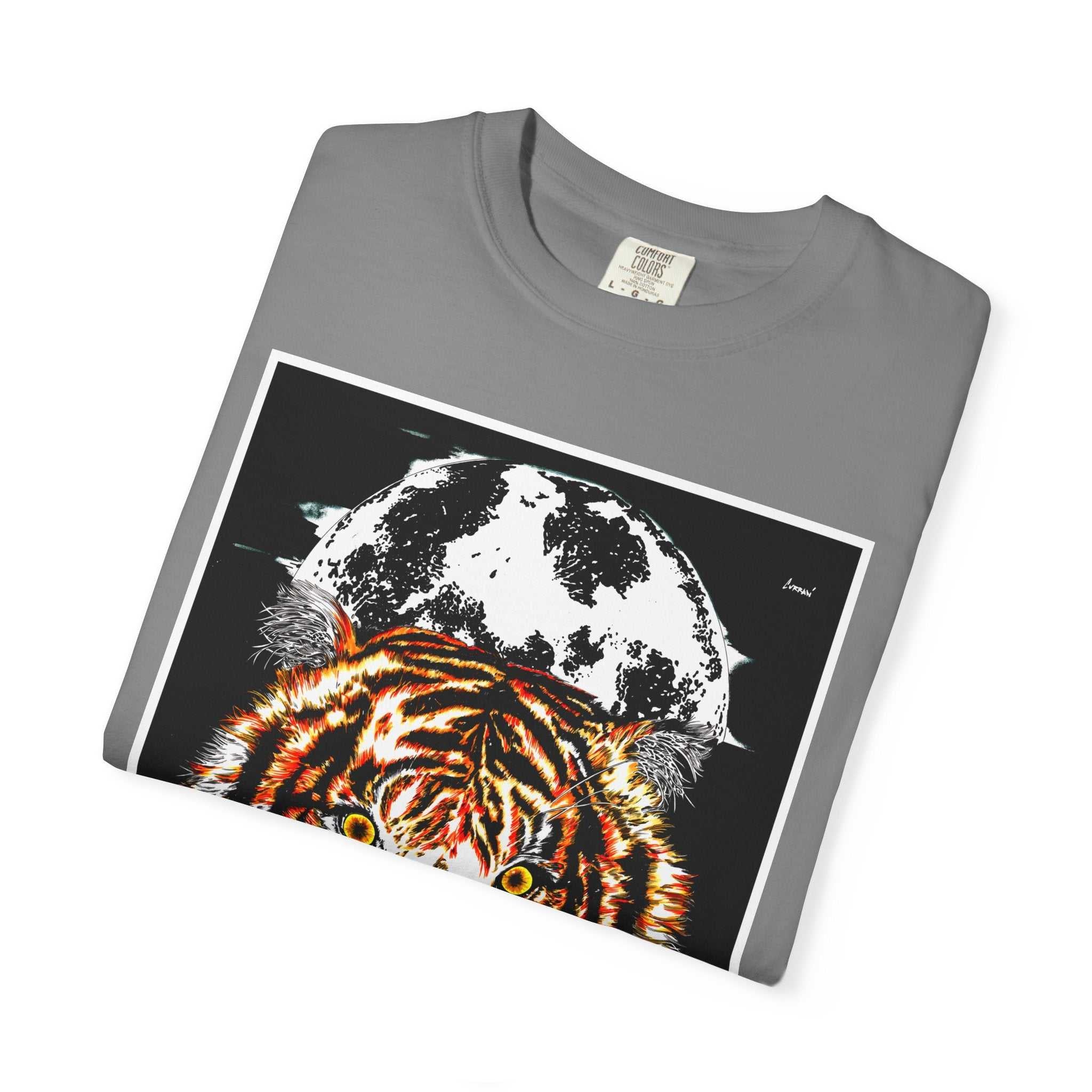 Get wild with our Tiger Garment-Dyed Graphic T-Shirt - Unisex Wild Animal Tee. Stand out in style with this unique and eye-catching tee.