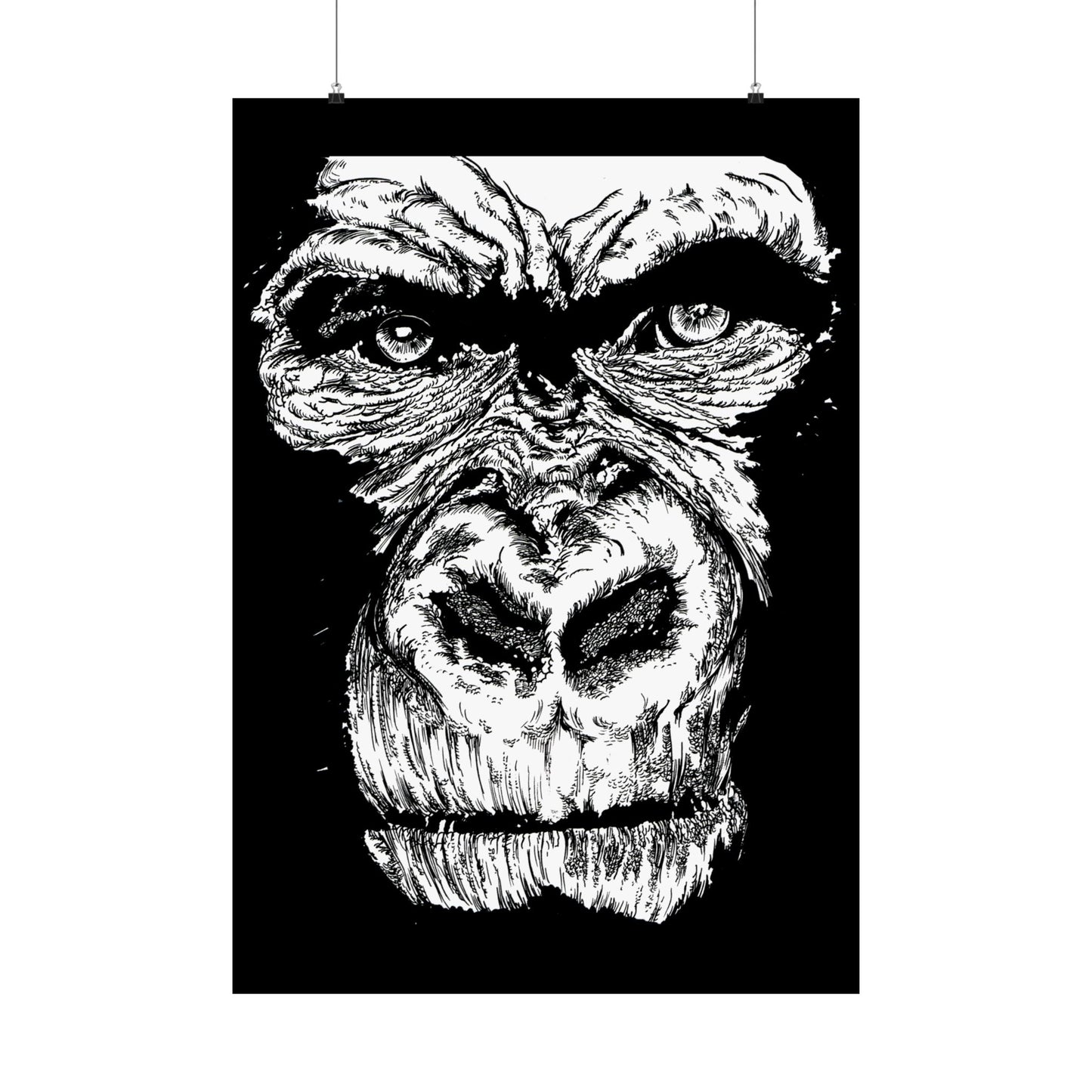 Gorilla Art Satin Poster | Eye-Catching Wildlife Decor