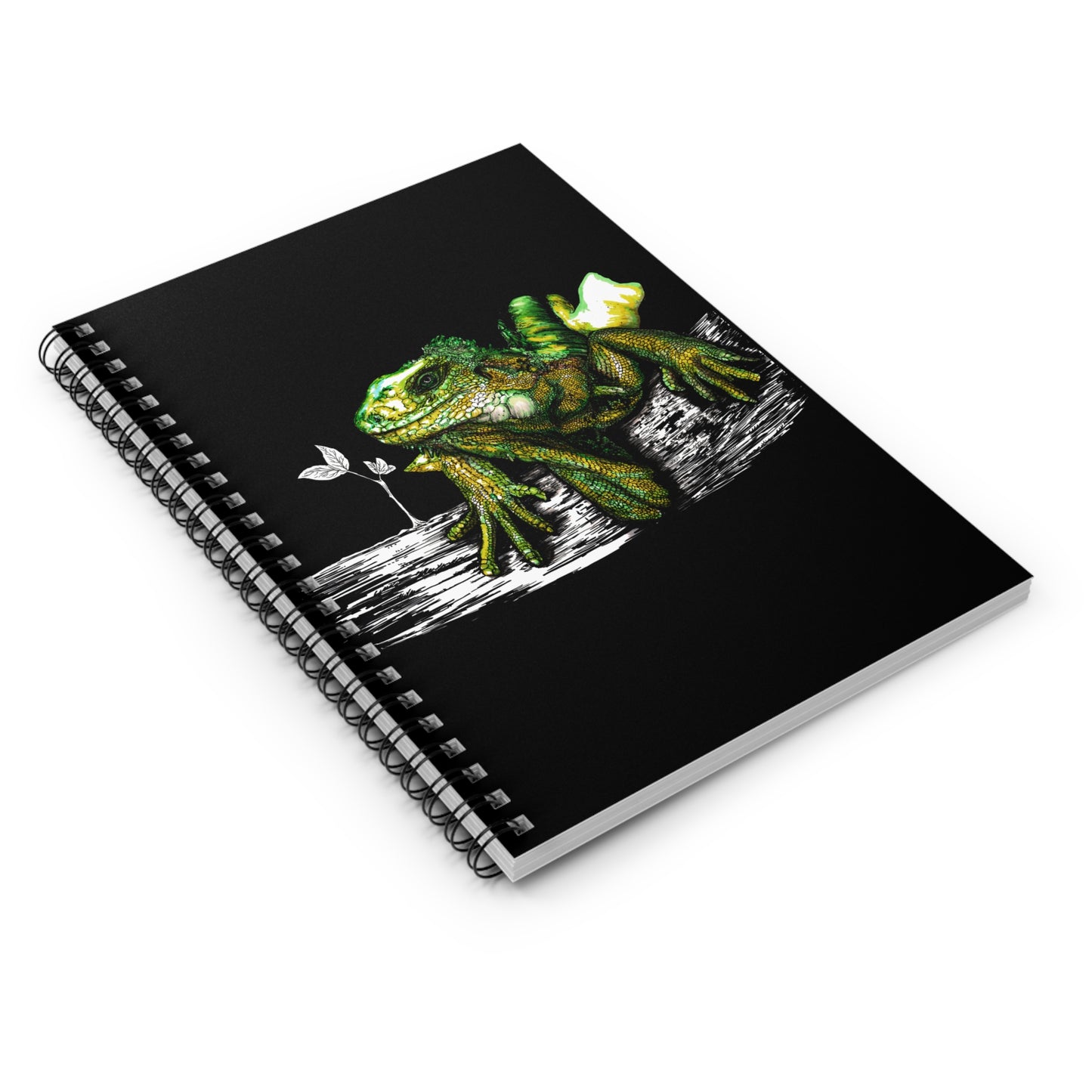 Iguana Spiral Notebook - Ruled Line, Hand Drawn Art Design