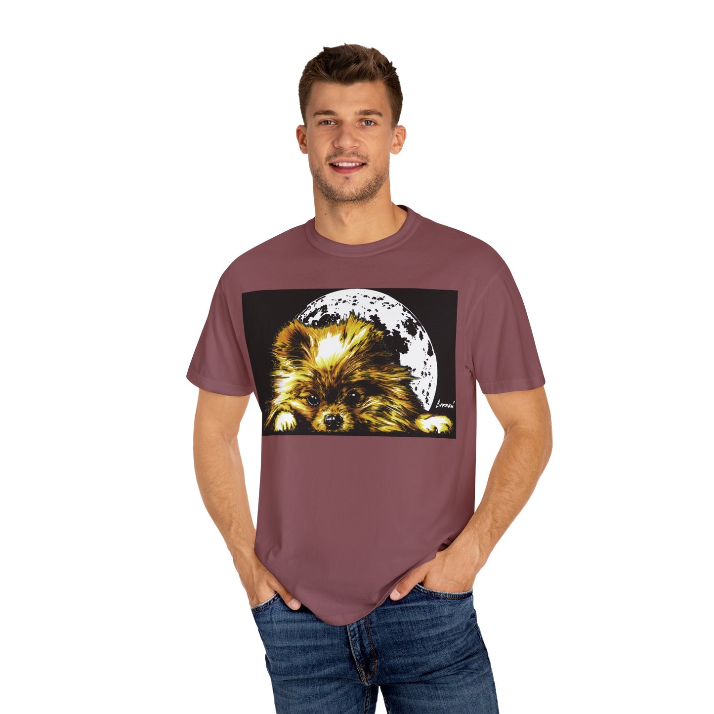 Pomeranian Unisex T-shirt - Hand Painted Art Design