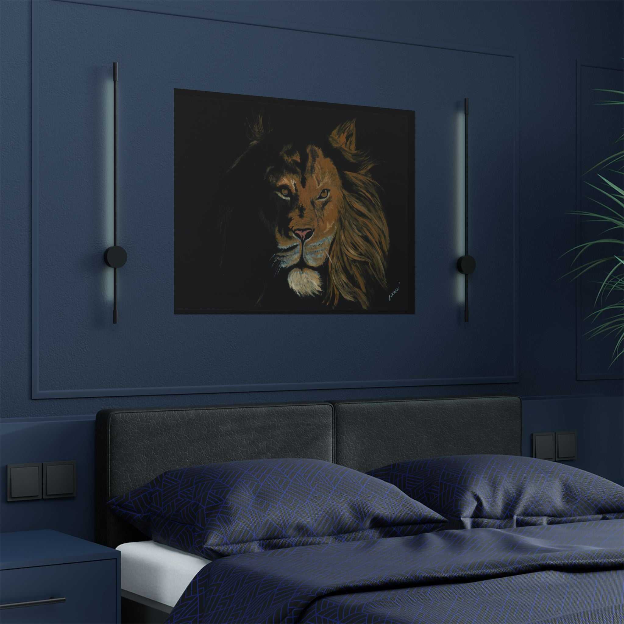 Majestic Lion Satin Poster - 300gsm Art Print for Home Decor