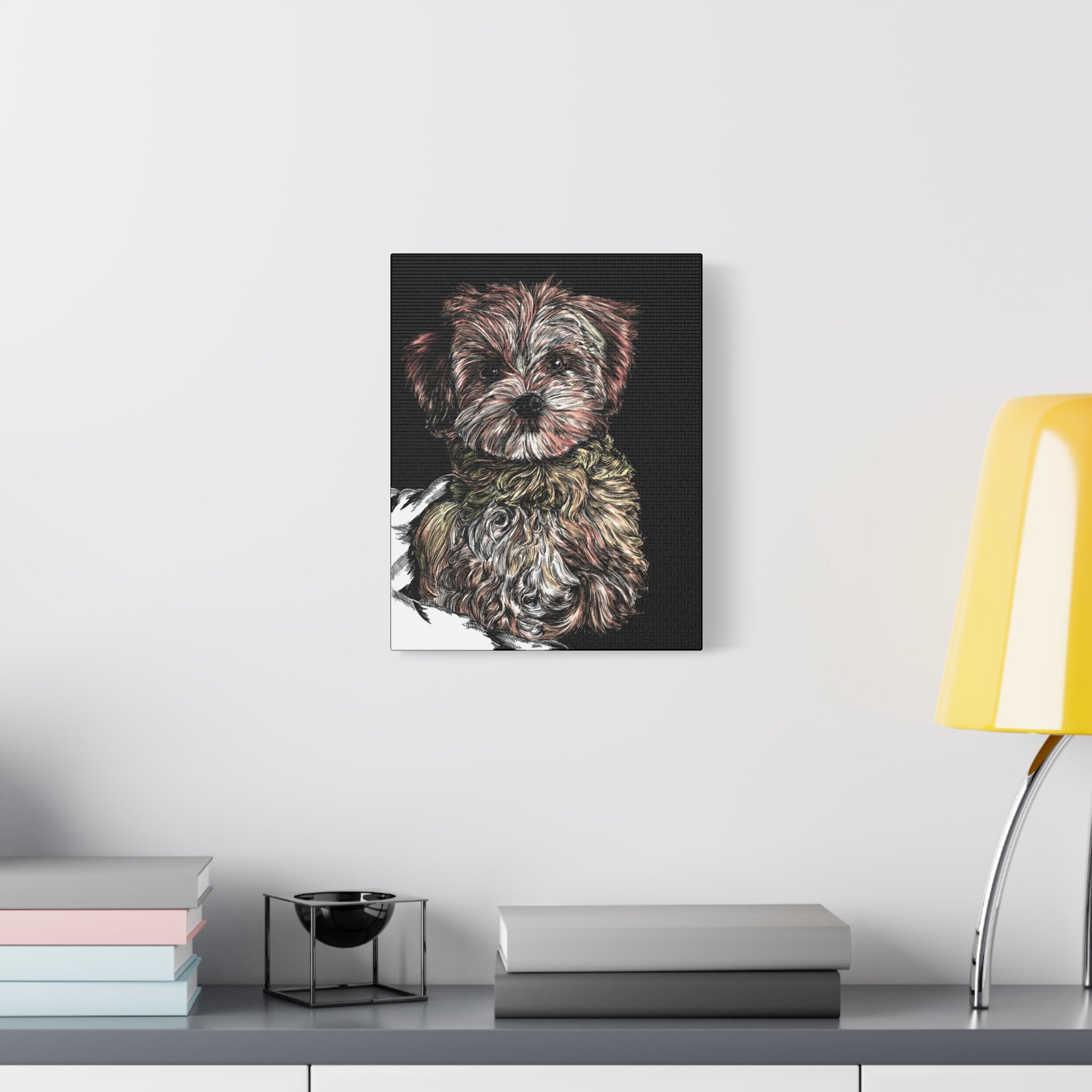 Hand Drawn Dog Portrait Canvas