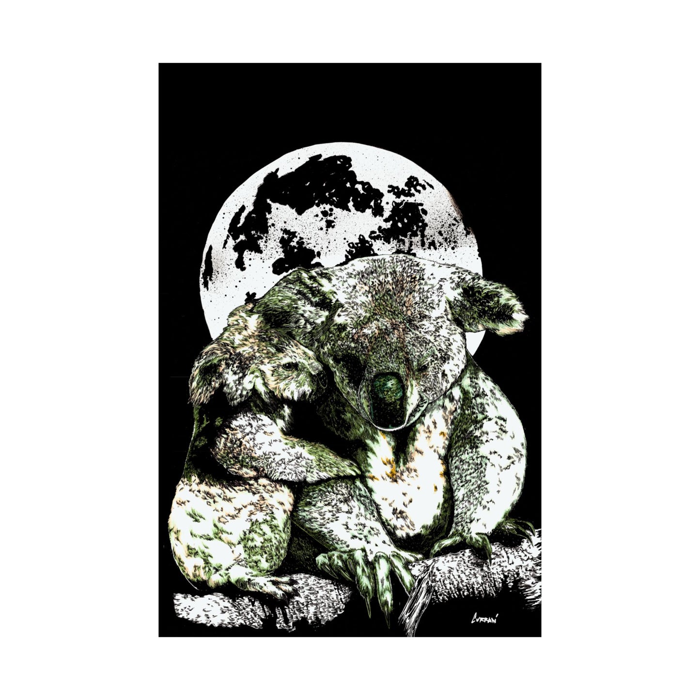 Koala Moon Satin Poster - 300gsm Wall Art for Animal Lovers
