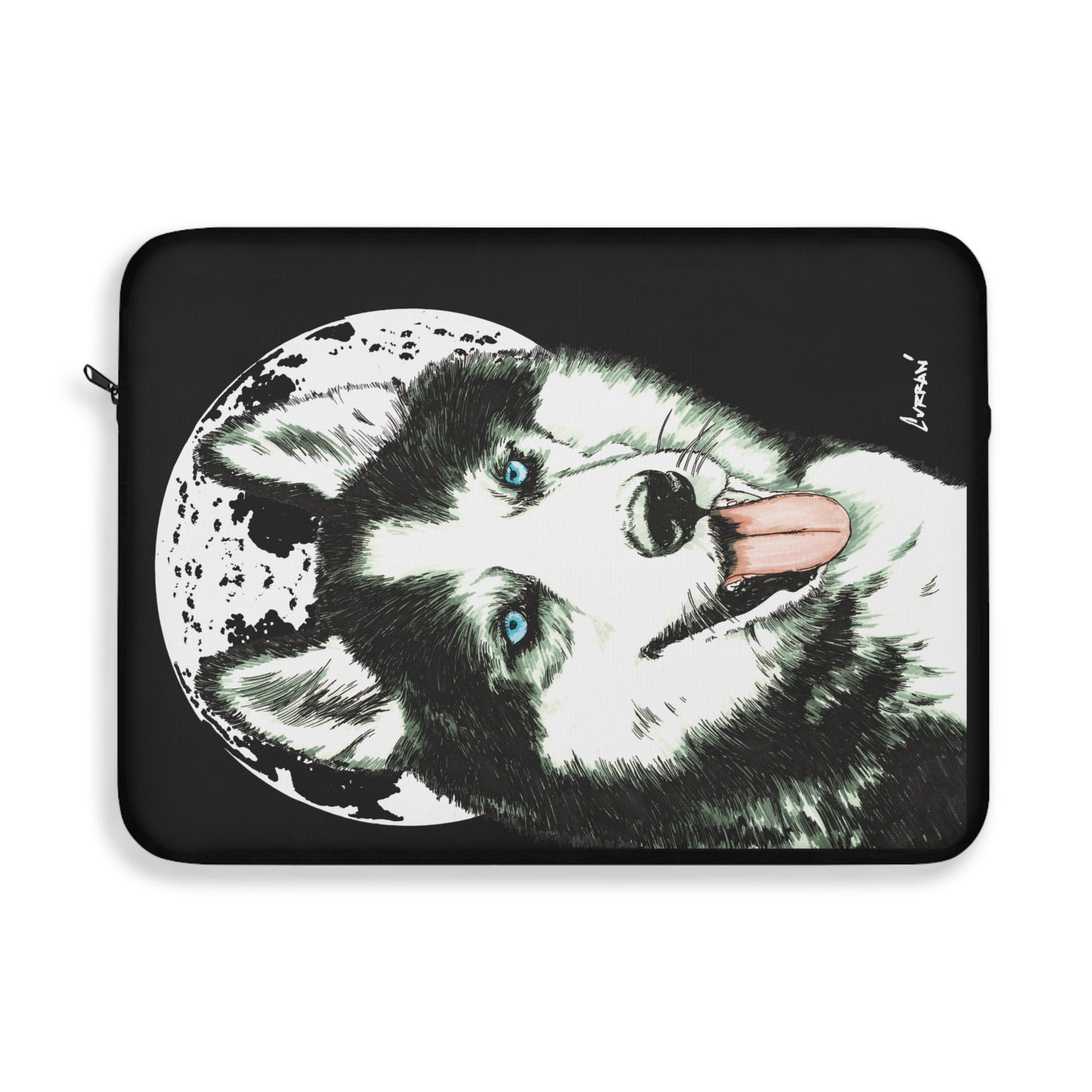 Siberian Husky Dog Laptop Sleeve - Moonlit Design