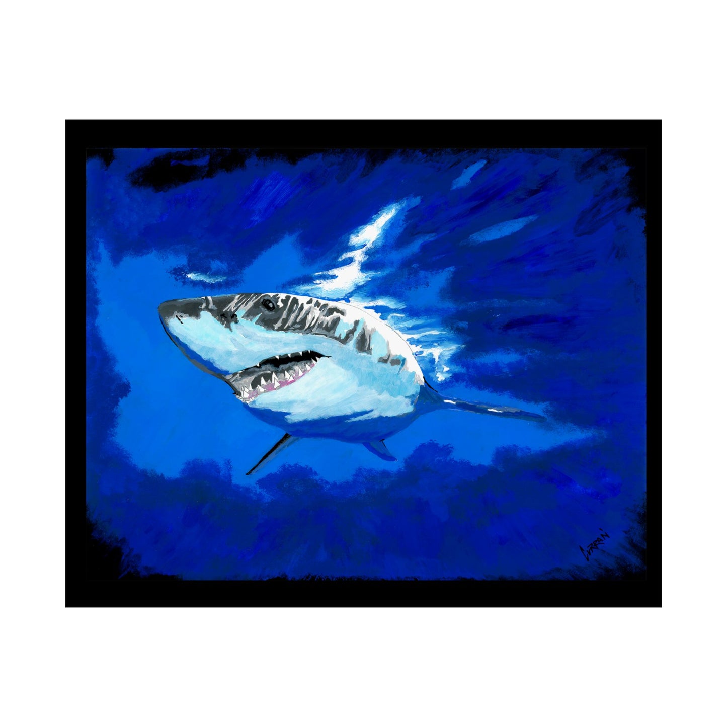 Ocean Adventure Shark Satin Poster (300gsm) - Vibrant Wall Art for Marine Life Lovers