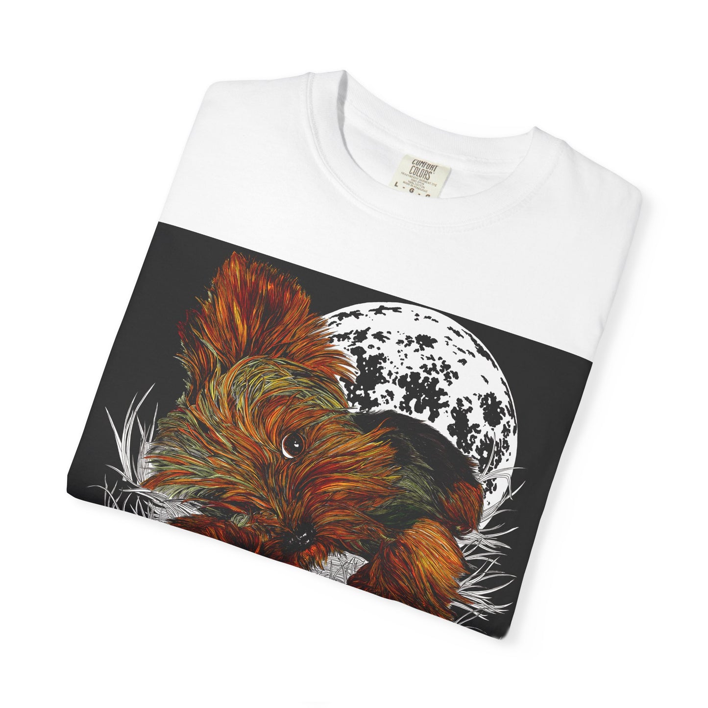 Yorkie Terrier Unisex Garment-Dyed T-Shirt – Original Hand-Drawn Art