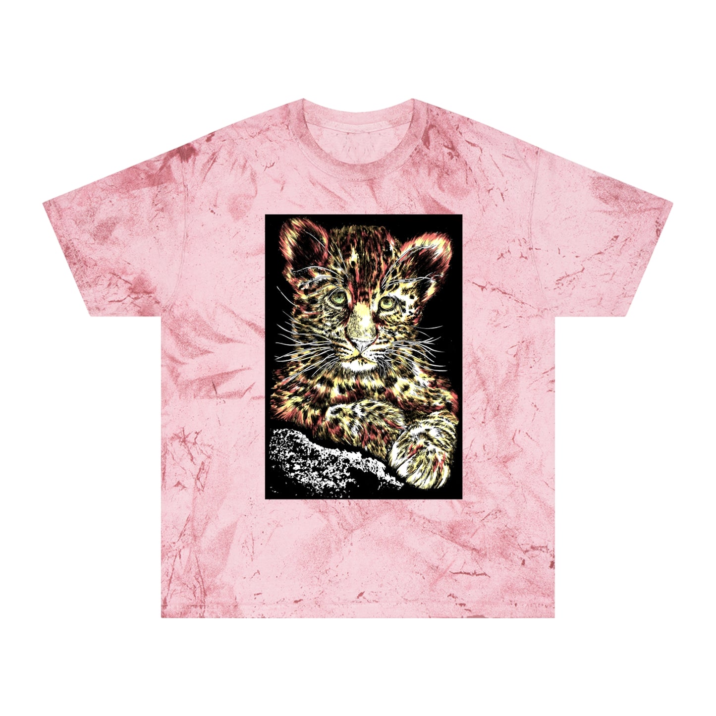 Majestic Leopard Color Blast T Shirt Original Hand Drawn Art
