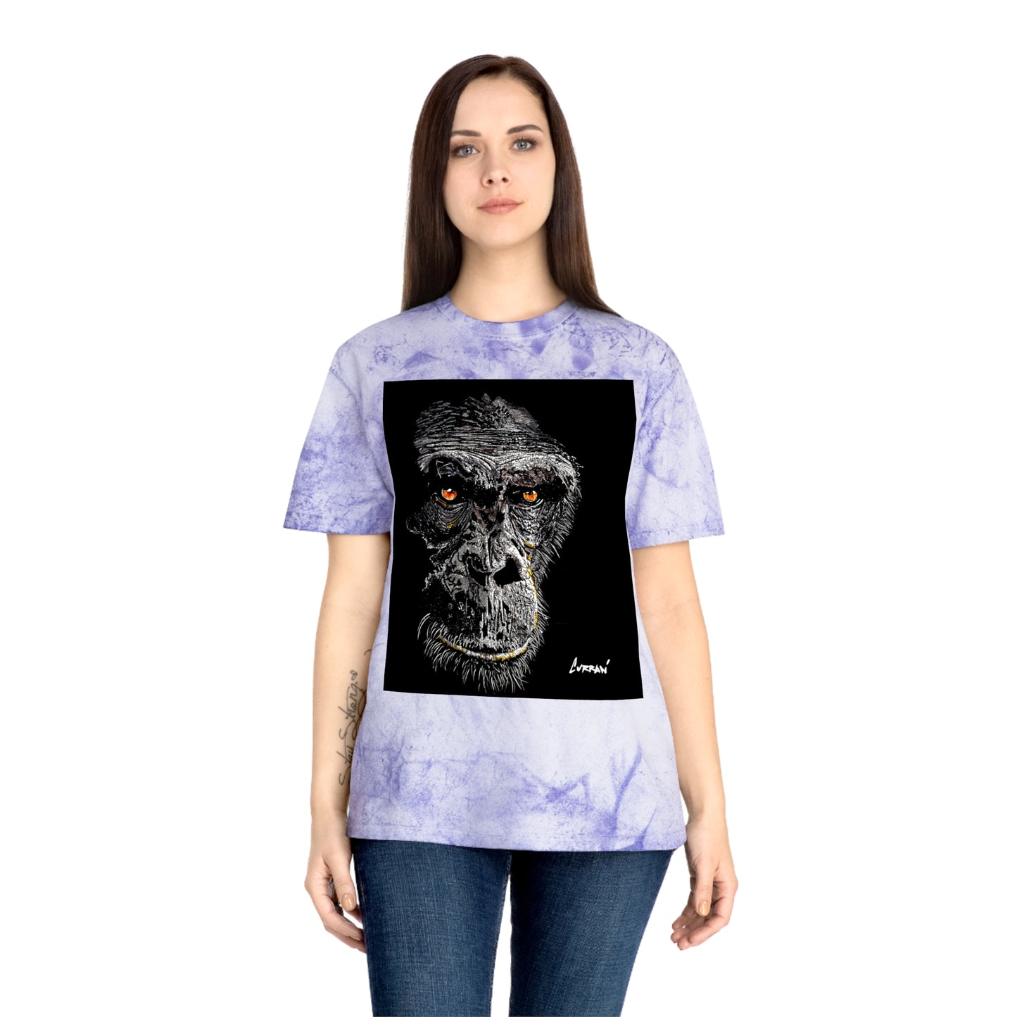 Gorilla Face Color Blast T Shirt Original Hand Drawn Art