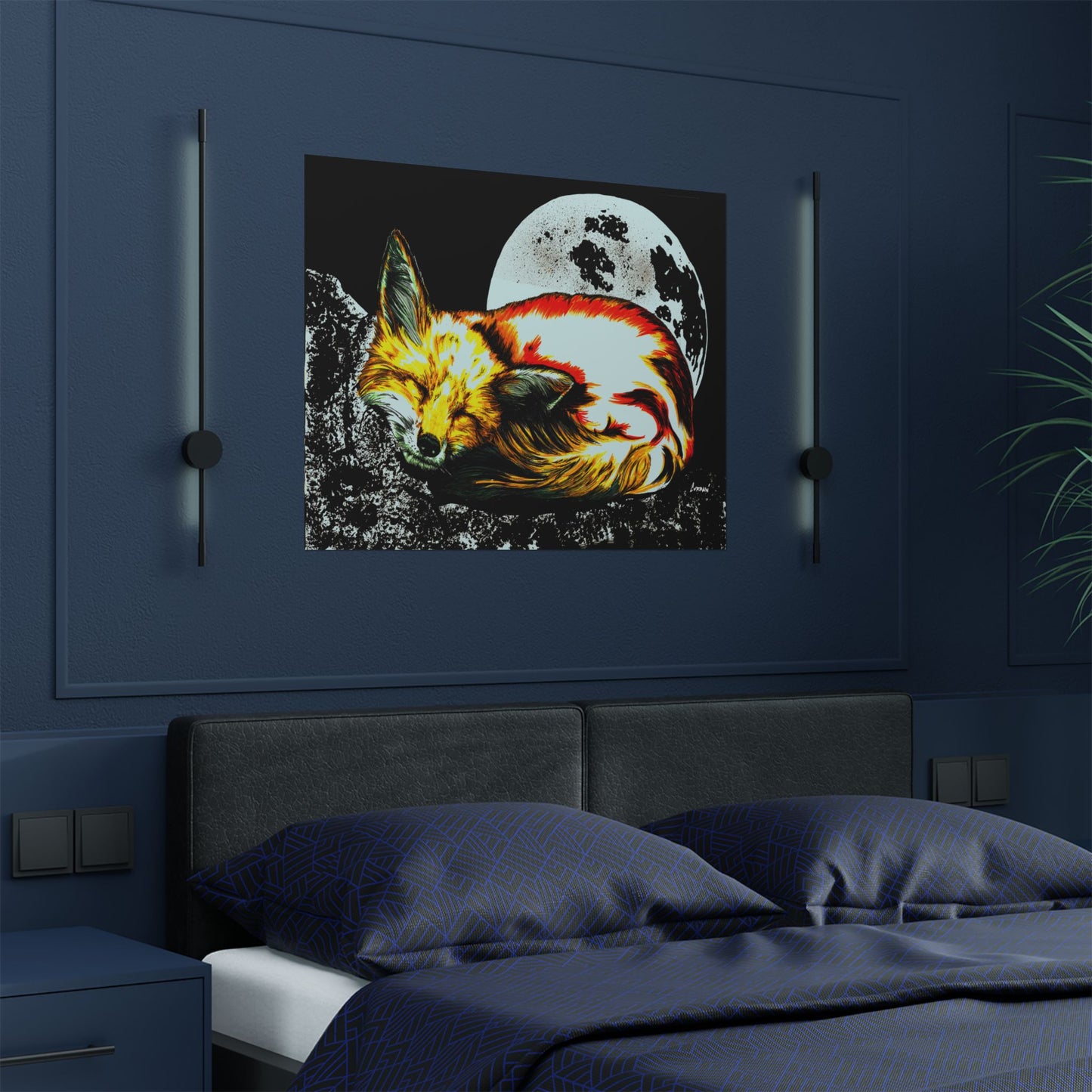 Dreamy Fox Satin Poster - 300gsm Art Print for Animal Lovers