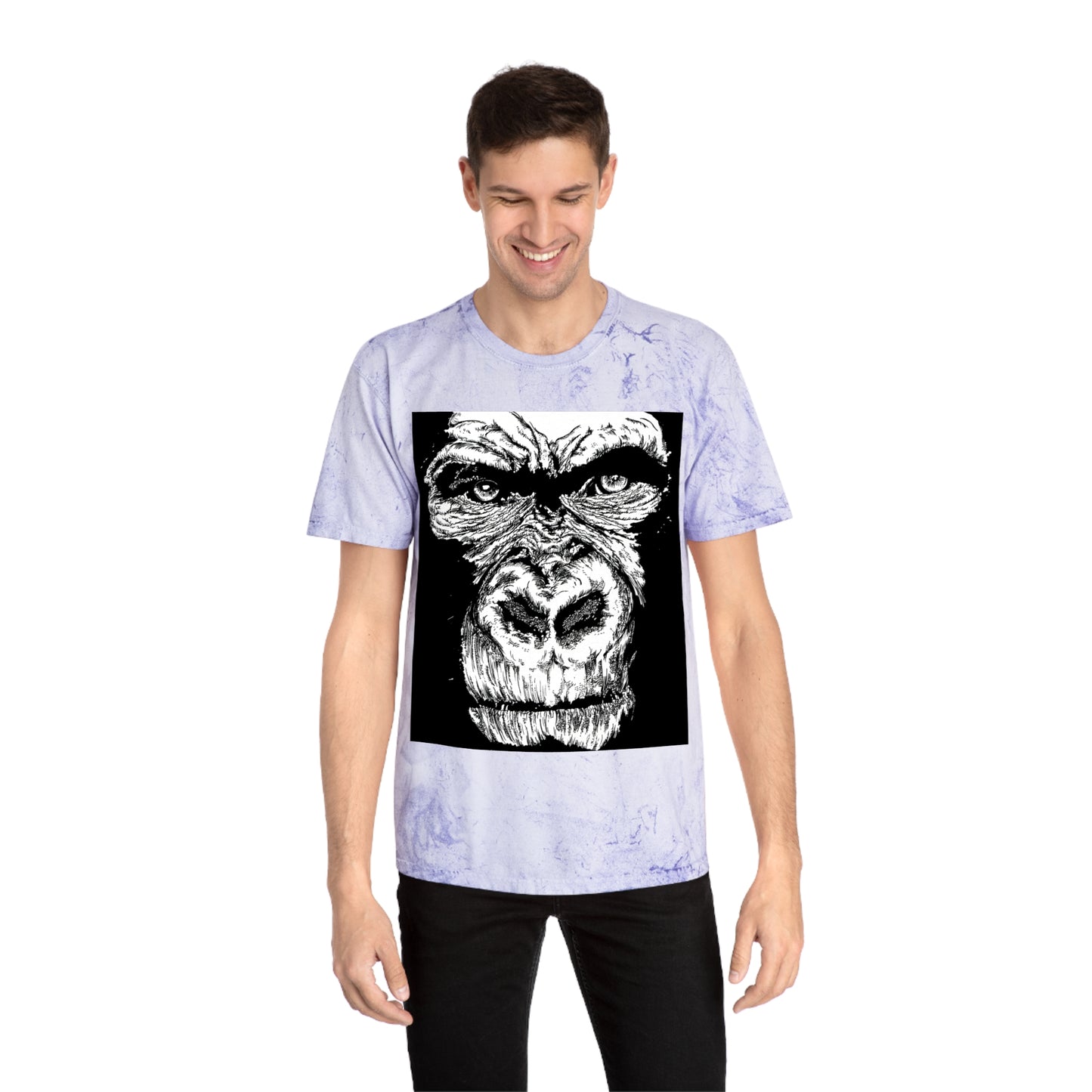 Gorilla Face Color Blast T Shirt Original Hand-Drawn Art