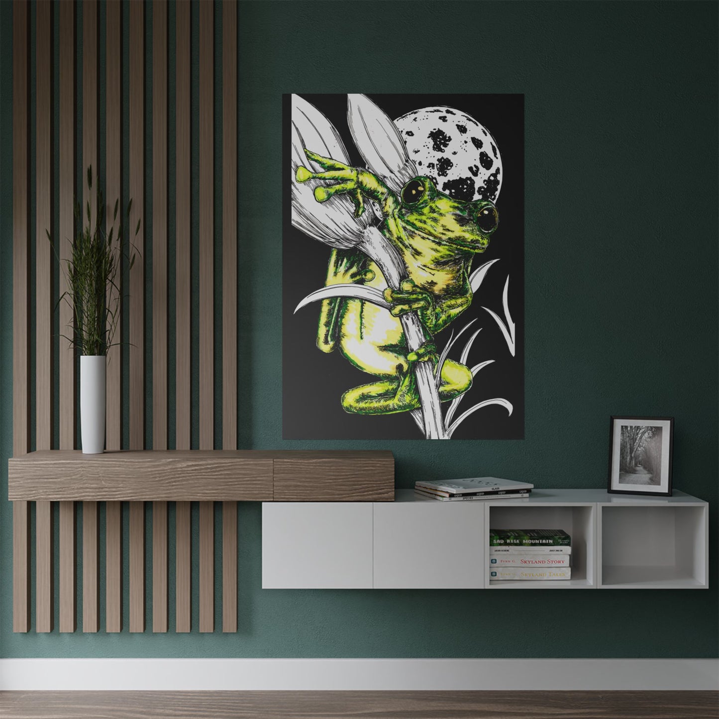 Whimsical Frog Satin Poster - Vibrant Wall Art for Nature Lovers