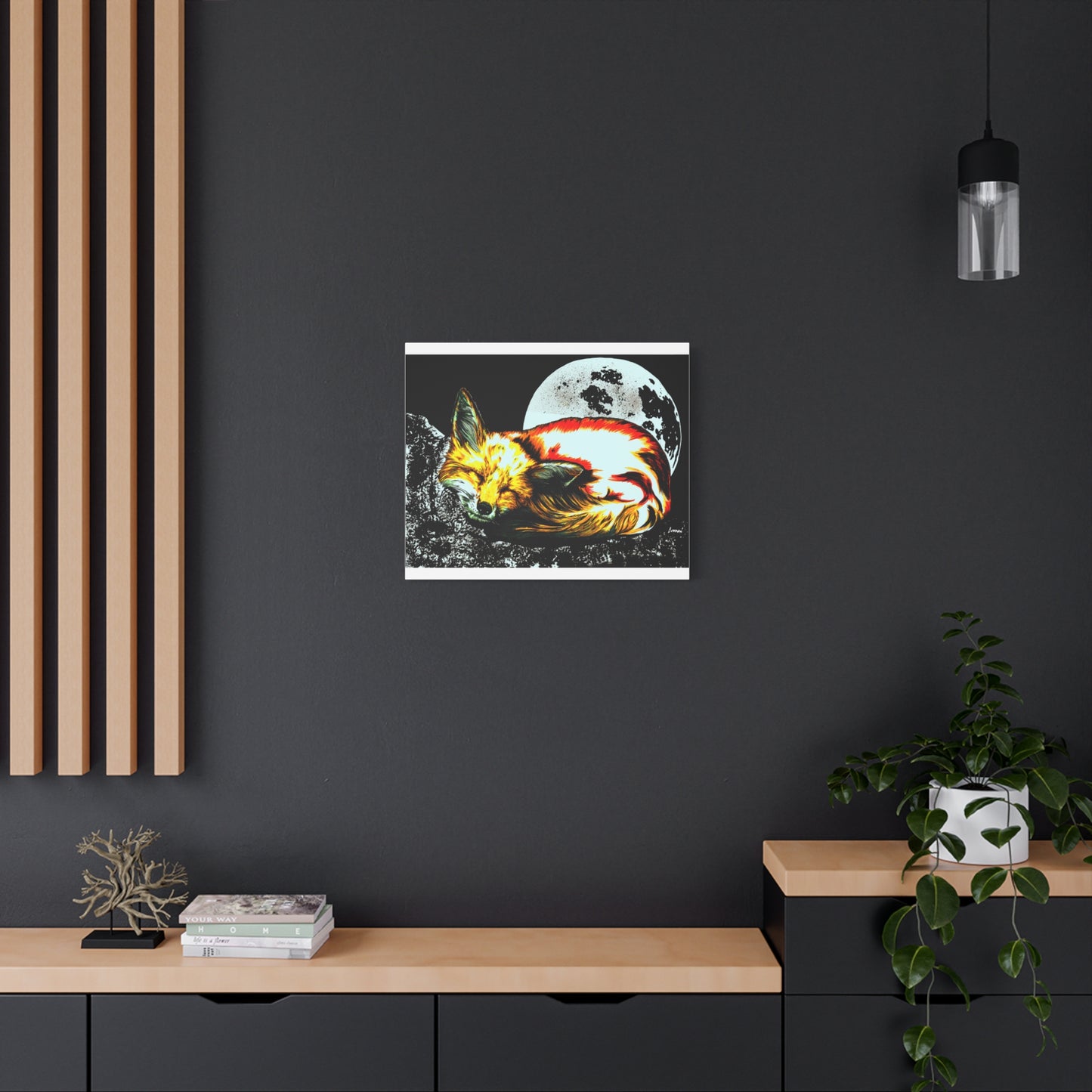Red Fox Art Print of my Original hand drawn art printed on stretched canvas of a Red Fox