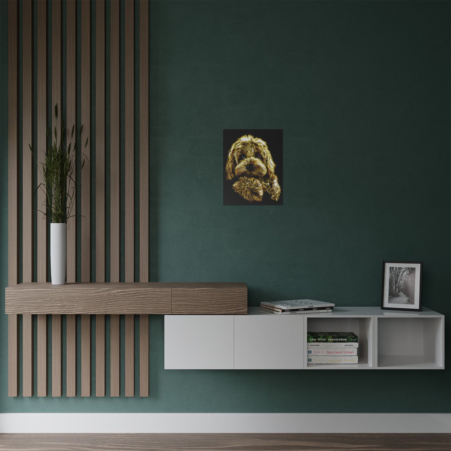 Golden Dog Art Satin Poster - Home Decor for Pet Lovers