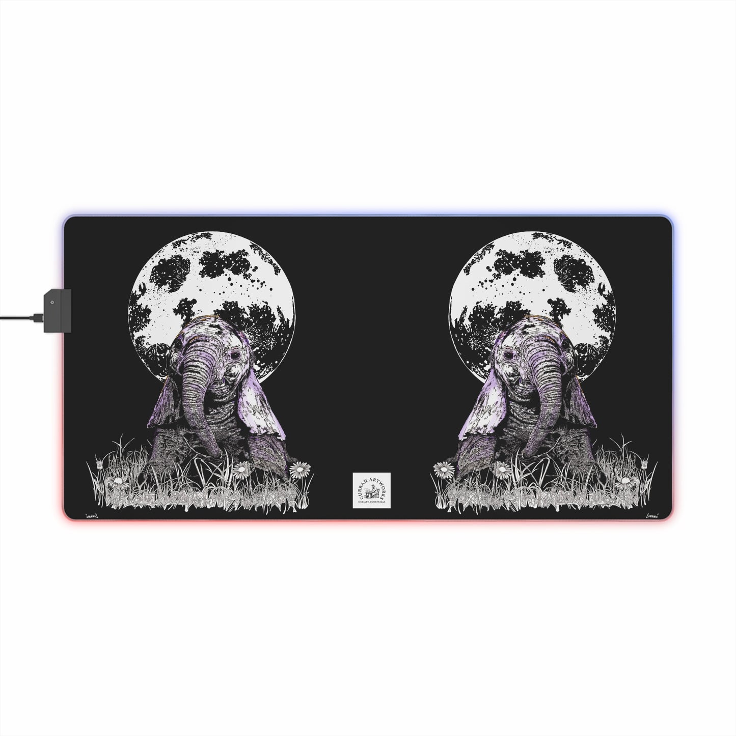 LED Elephant Gaming Mouse Pad - Stylish Setup for Gamers