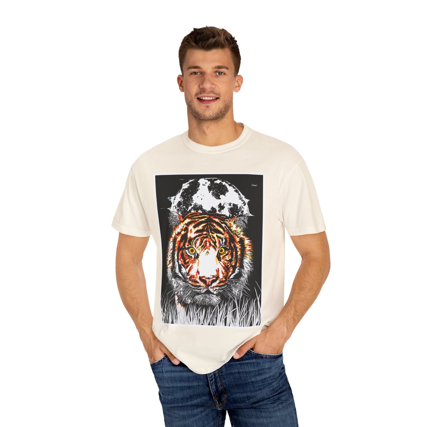 Tiger Garment-Dyed Graphic T-Shirt - Unisex Wild Animal Tee