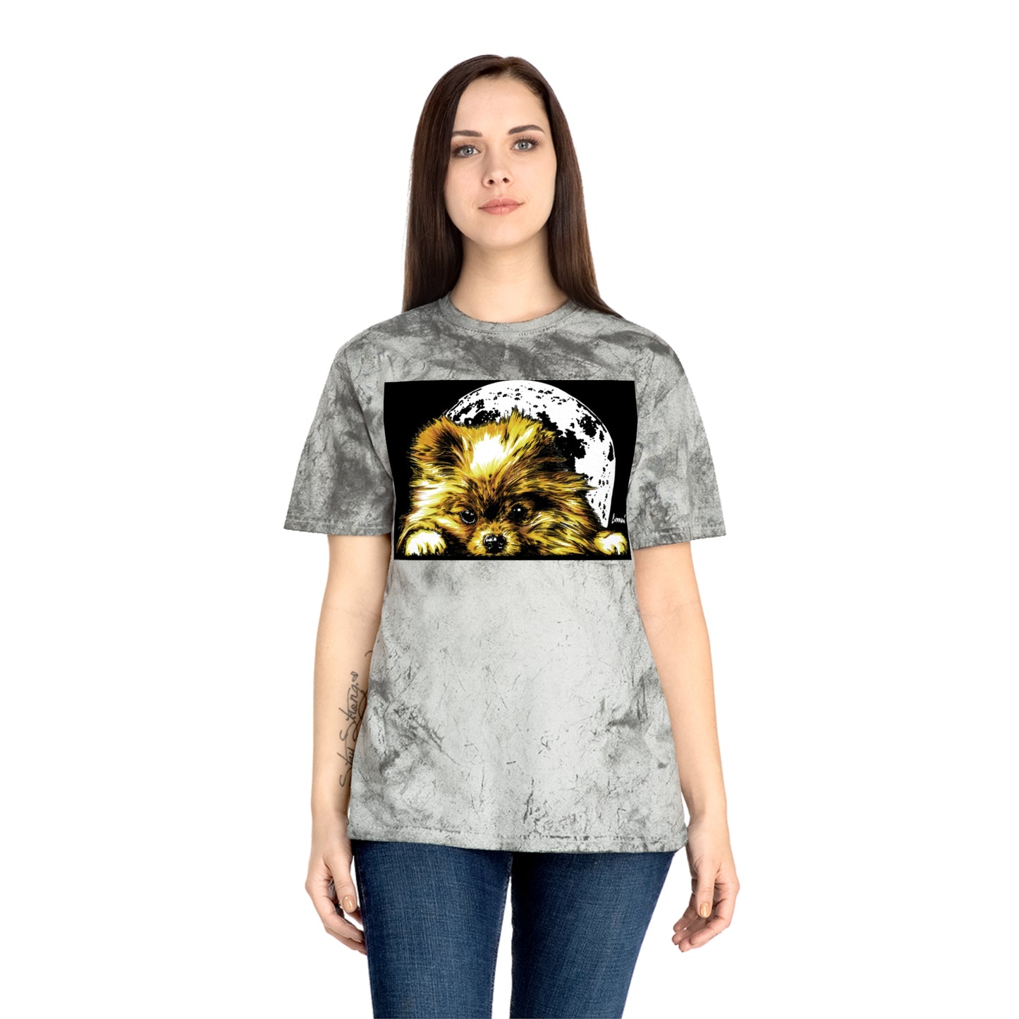 Color Blast T-Shirt with Dog Design - Unisex Moonlit Pet Tee