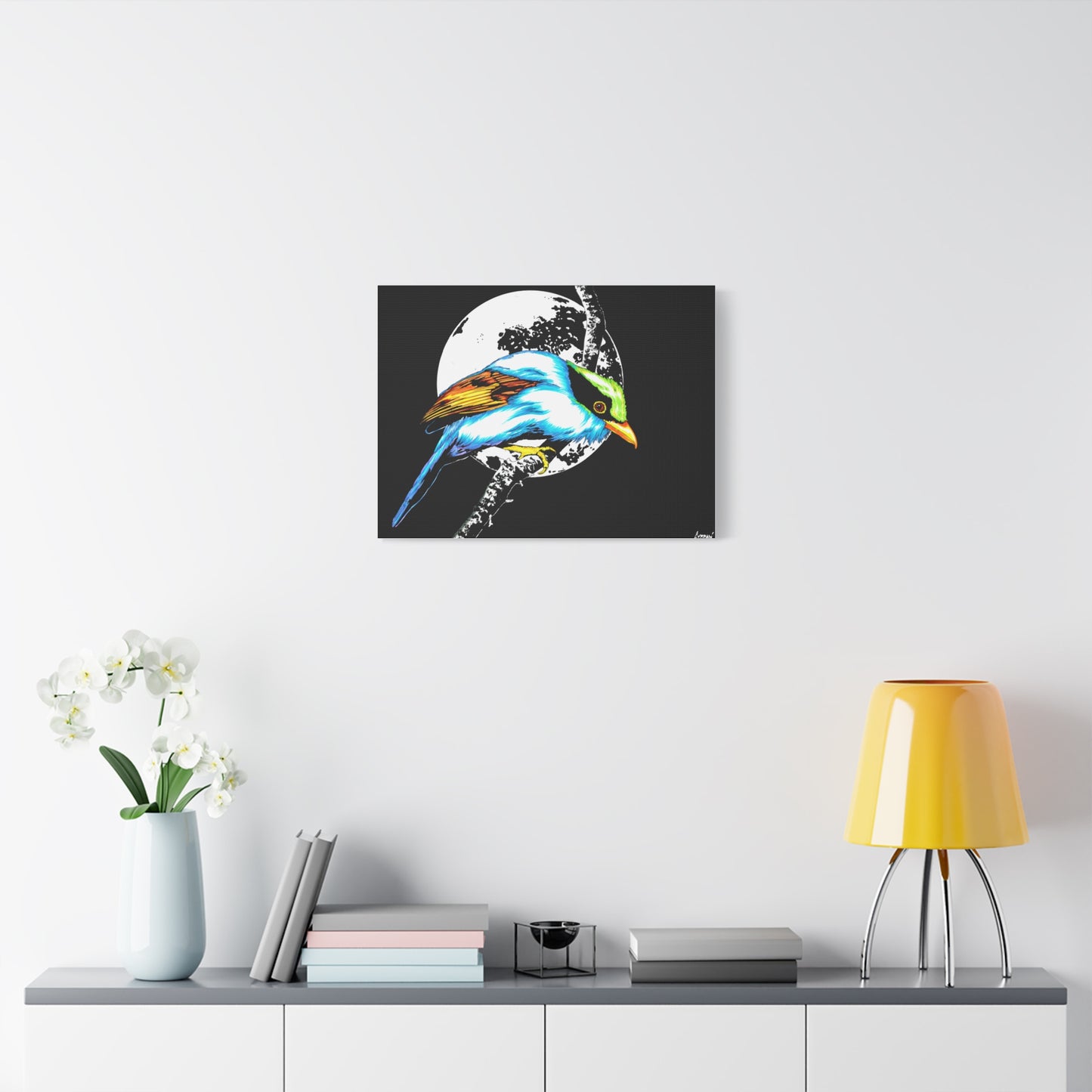Exotic Bird Canvas Art – Original Hand-Drawn Vibrant,