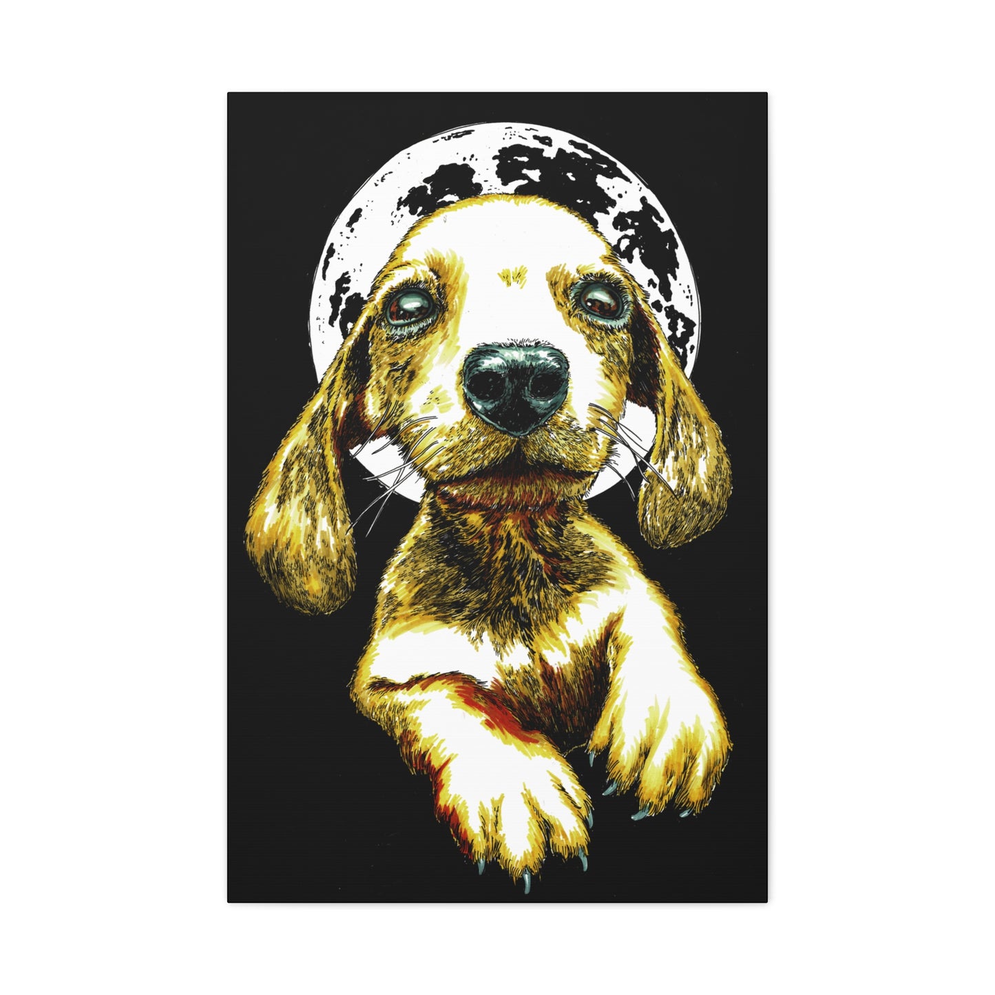 Whimsical Dog Canvas Wall Art - 1.25" Stretched Matte Print