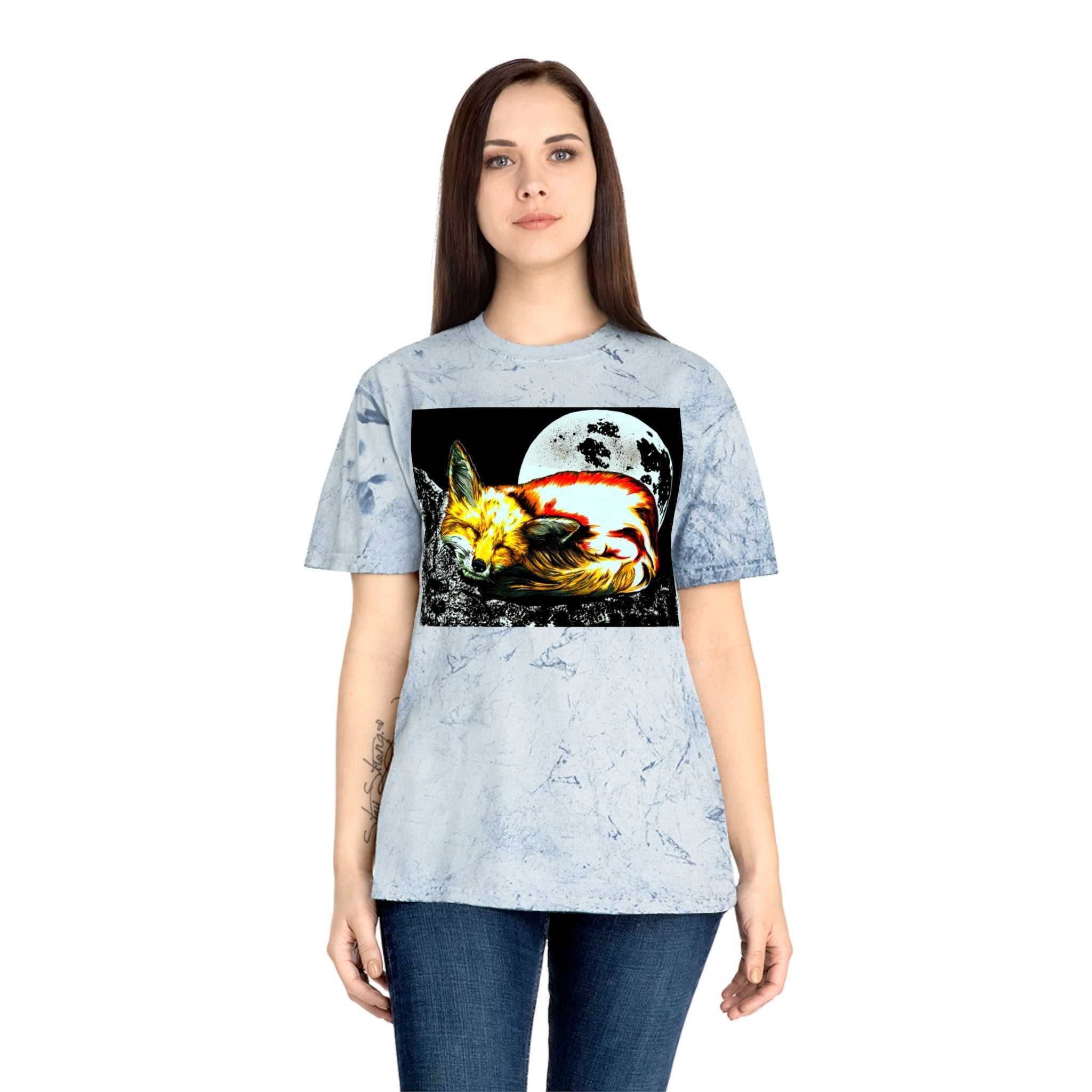 Red Fox Unisex T Shirt with Color Blast Design