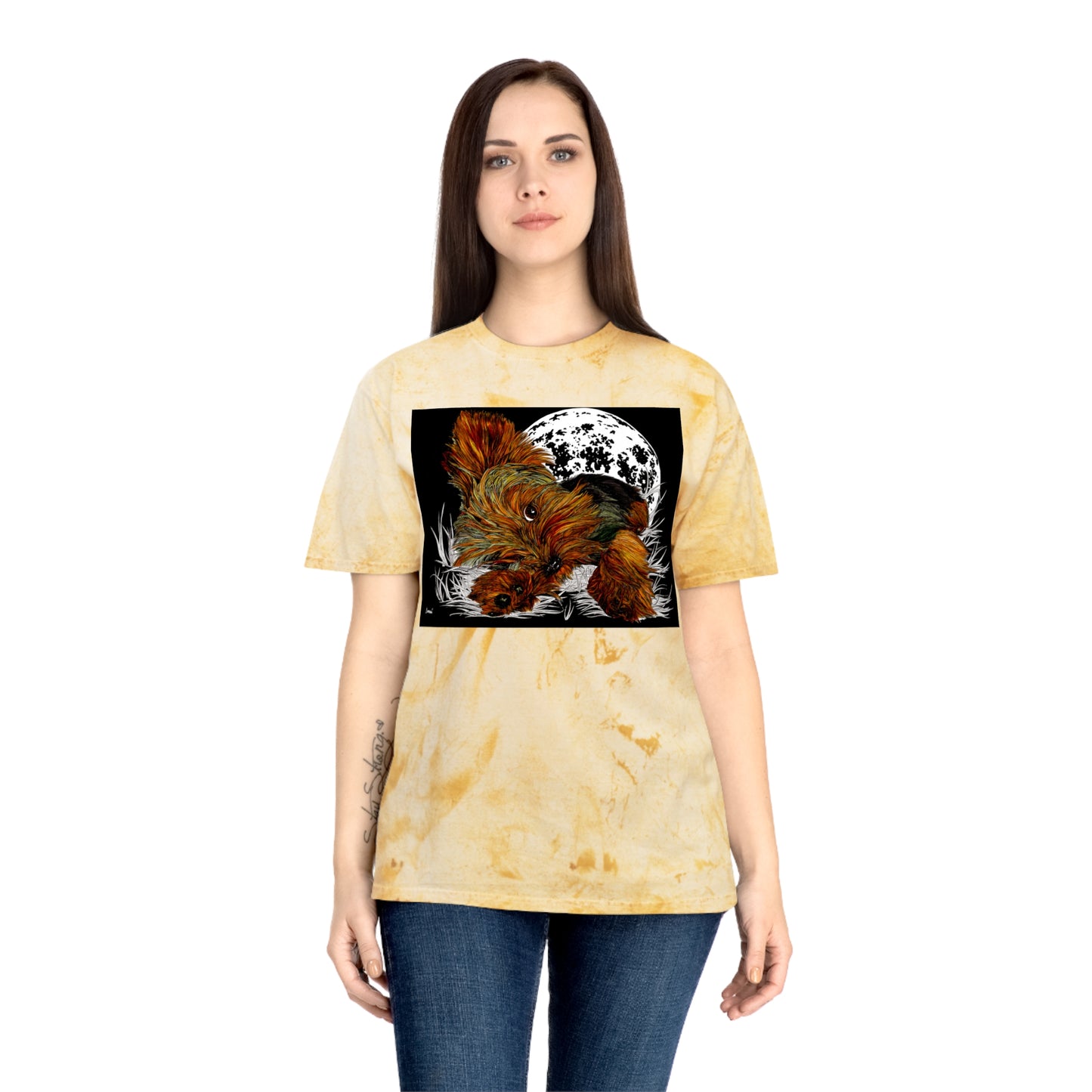 Colorful Puppy Moonlit Unisex T Shirt Perfect for Dog Lovers