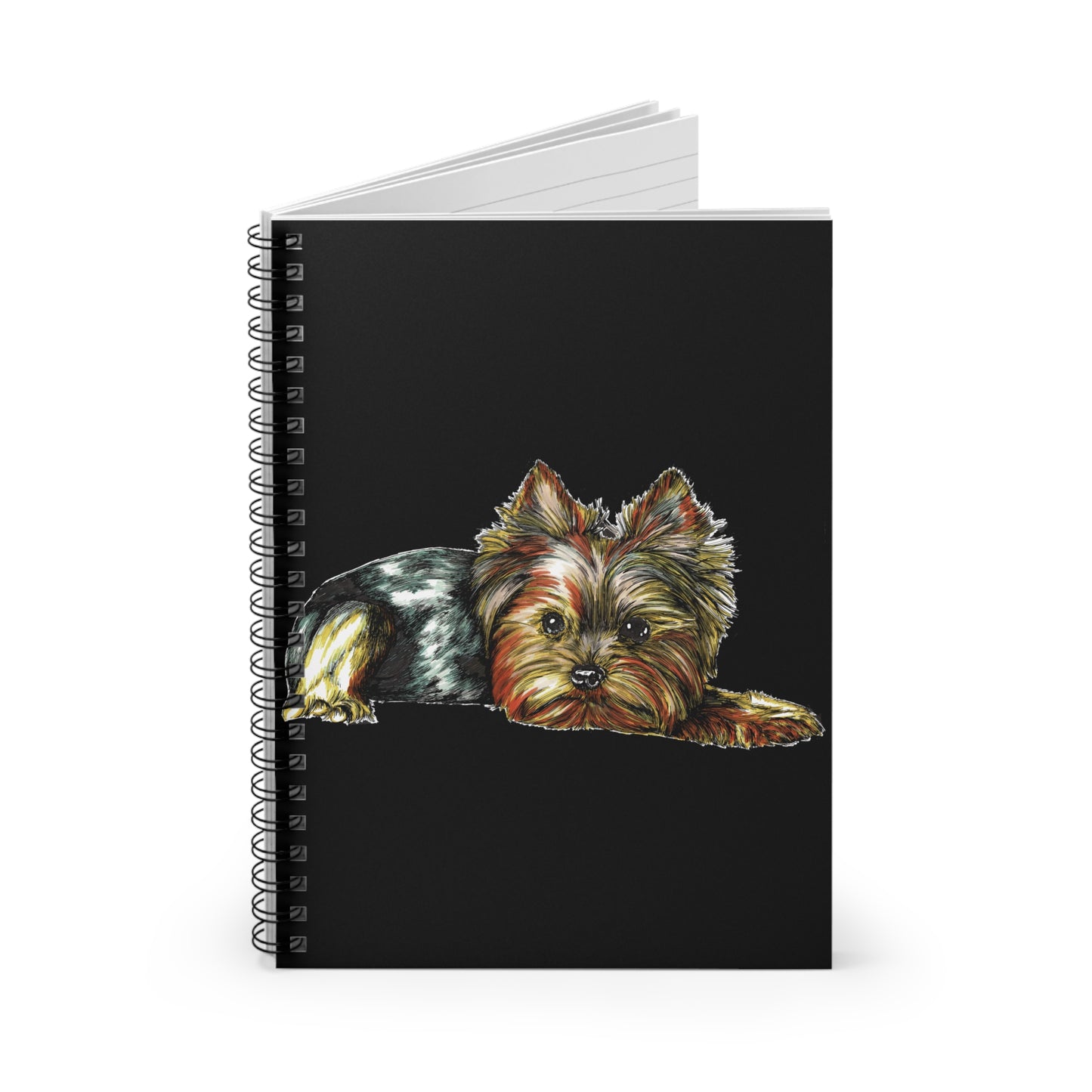 Yorkie Terrier Spiral Notebook – Ruled Line, Original Hand-Drawn Art