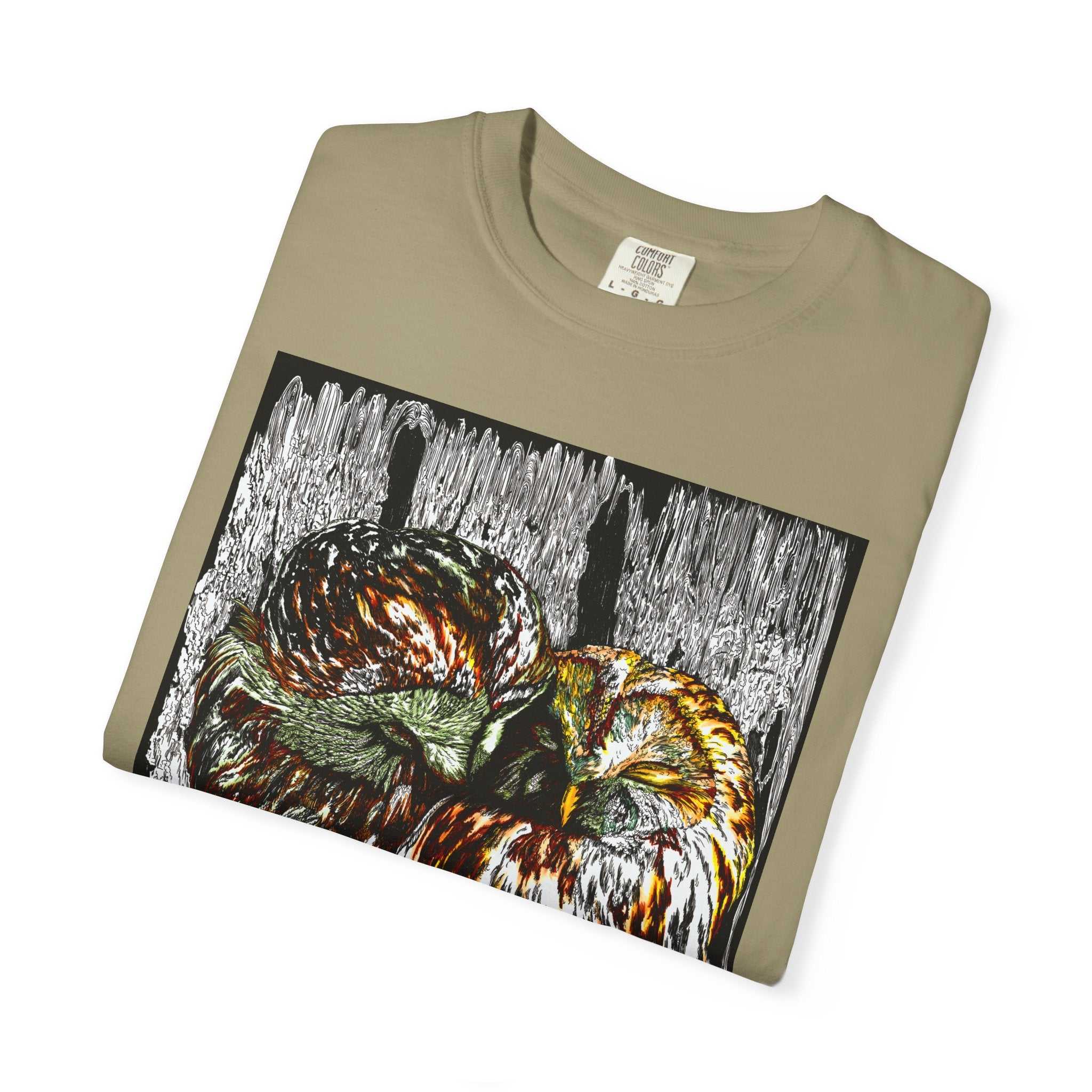 Owls in a Tree Unisex Garment-Dyed T-Shirt