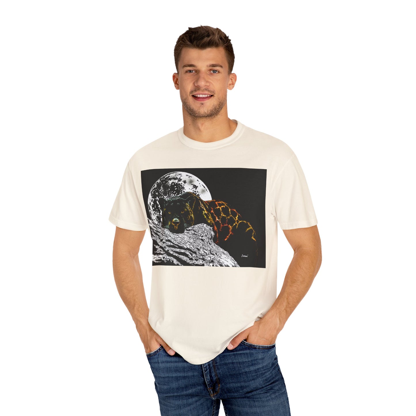 Moonlit Panther Unisex T-Shirt - Garment-Dyed Animal Tee