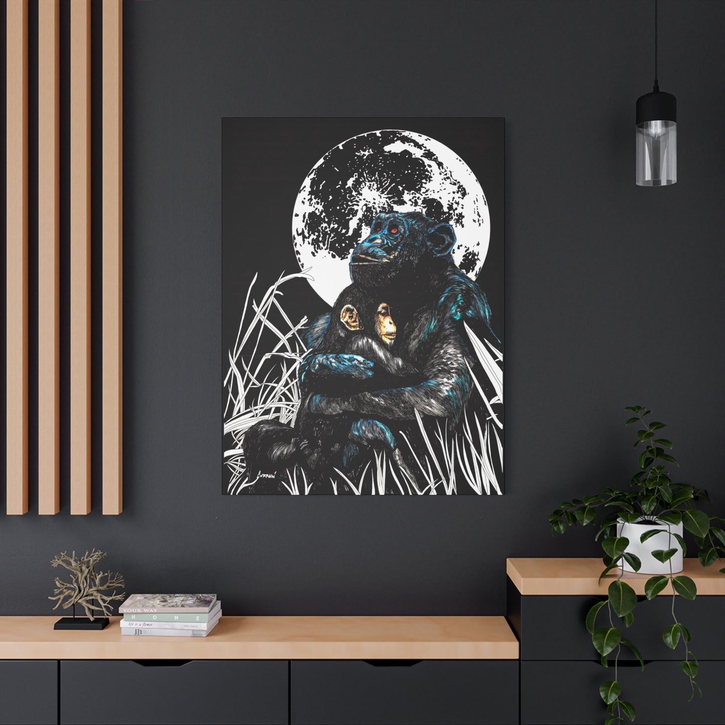 Gorilla Wall Art, Gorilla Print, Hand-Drawn Gorilla, Wildlife Art,