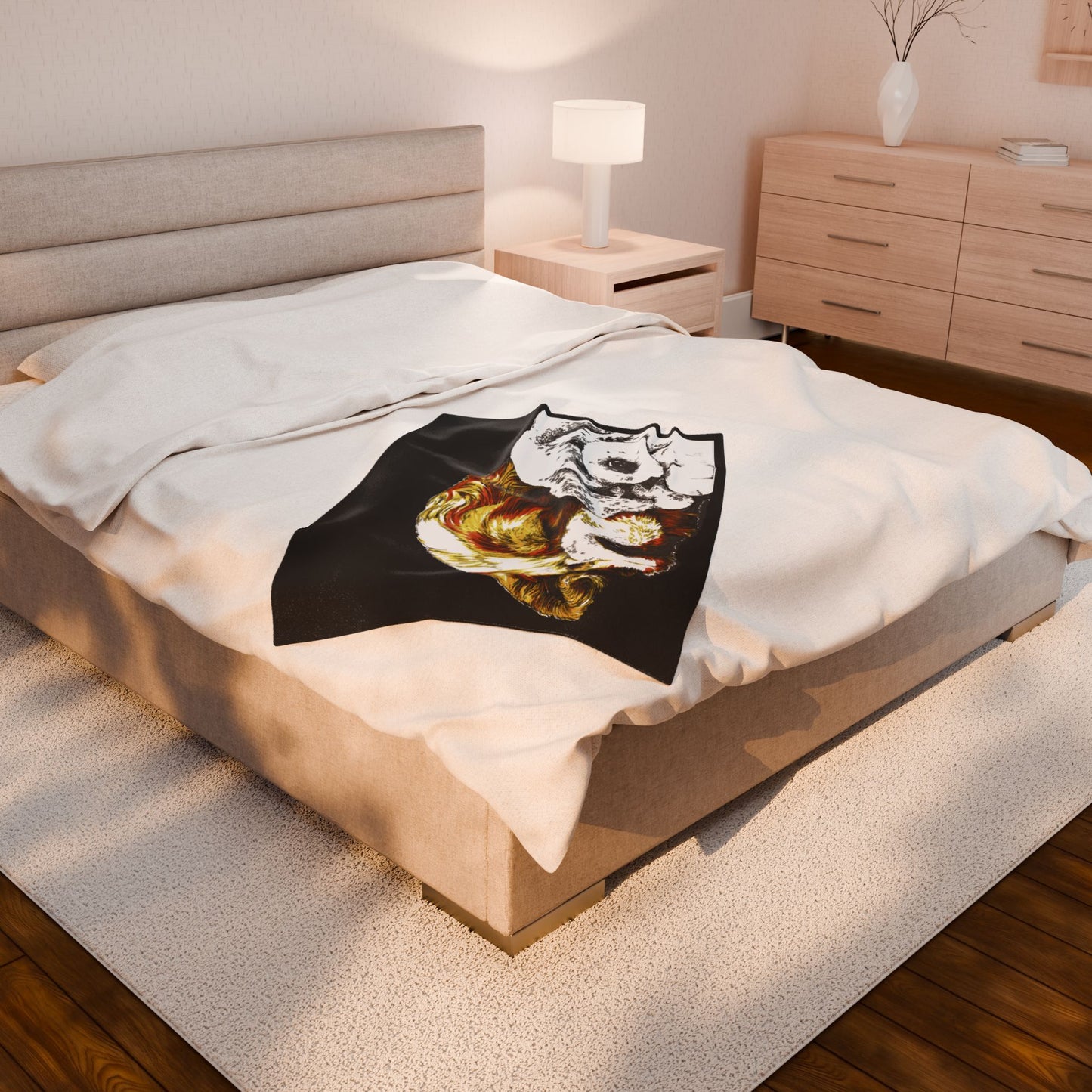 Artistic Cocker Spaniel Puppy Velveteen Plush Blanket Gift