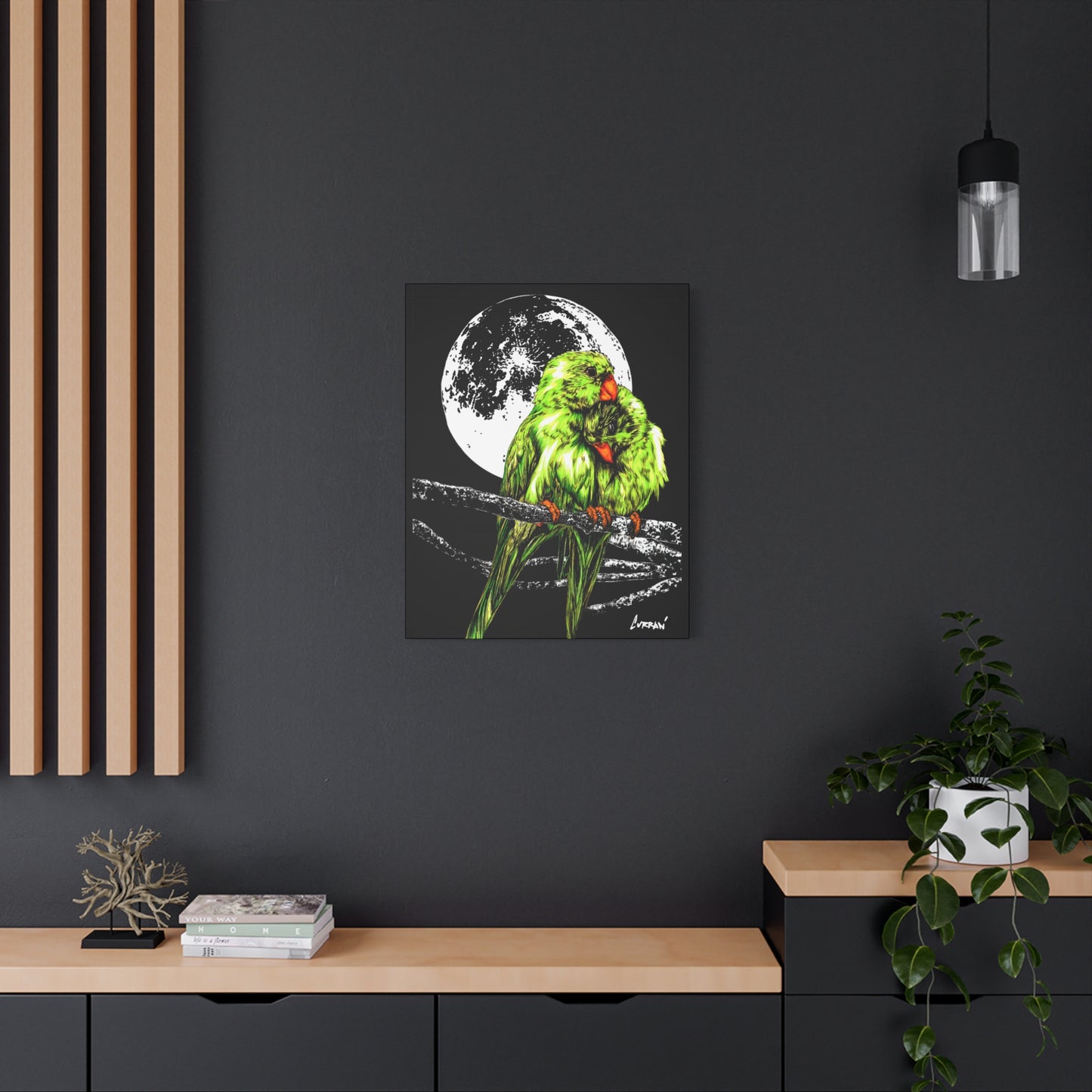 Lush Lovebirds Canvas Art Prints, Stretched Matte Wall Decor