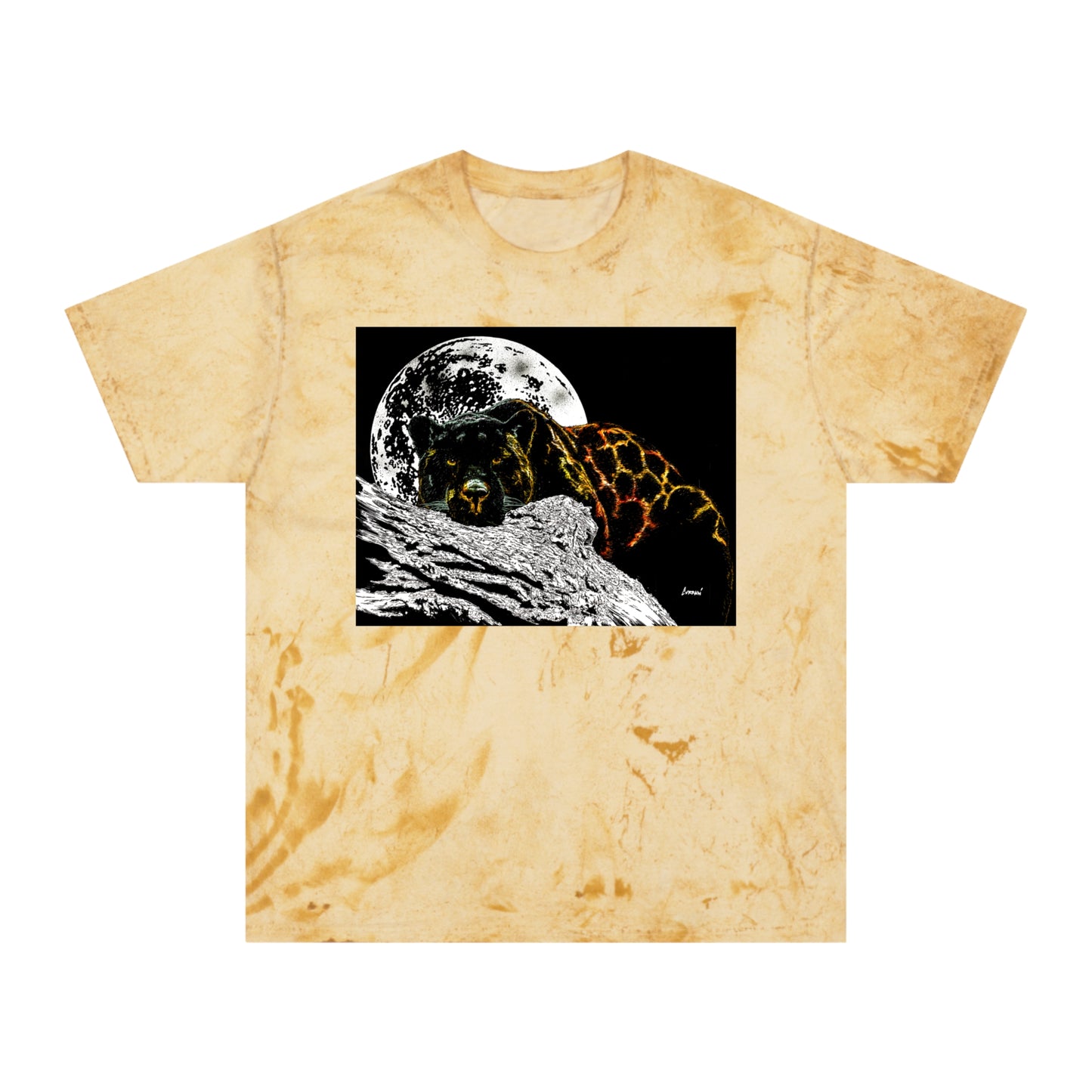 Panther in the Moonlight T Shirt Original Hand Drawn Art