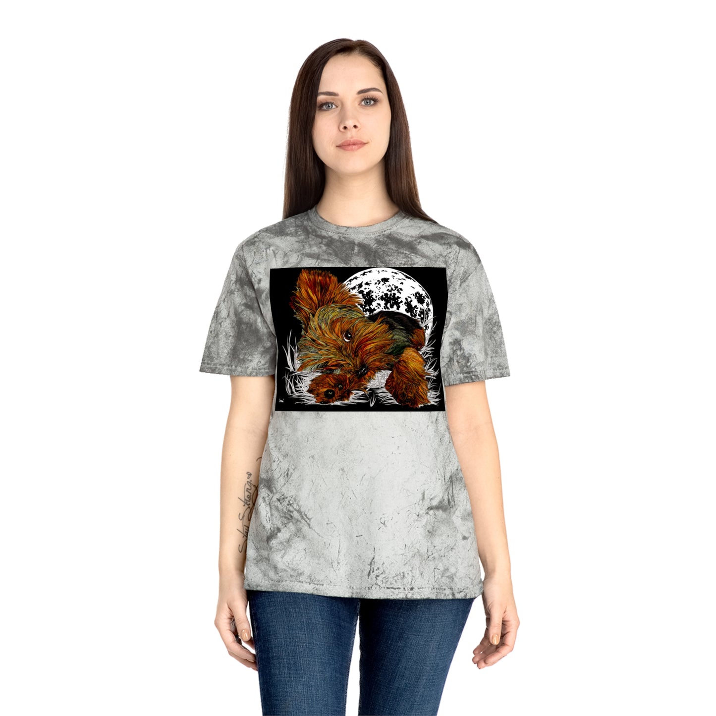 Colorful Puppy Moonlit Unisex T Shirt Perfect for Dog Lovers
