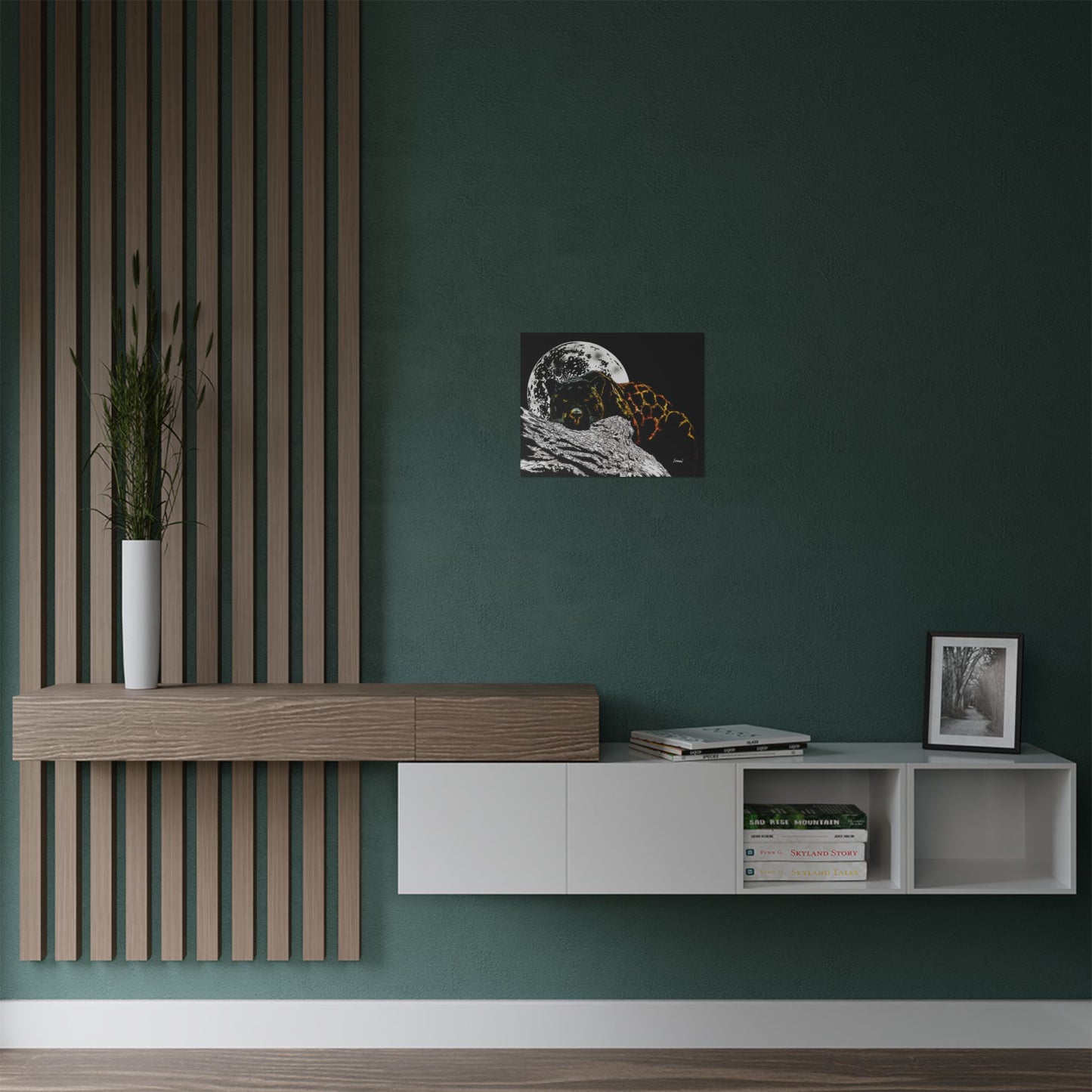 Majestic Bear Satin Poster - Night Moon Art Print (300gsm)