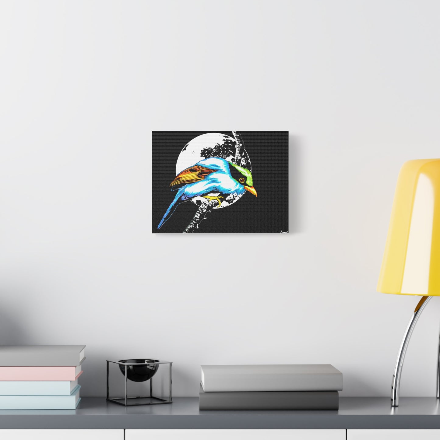 Exotic Bird Canvas Art – Original Hand-Drawn Vibrant,