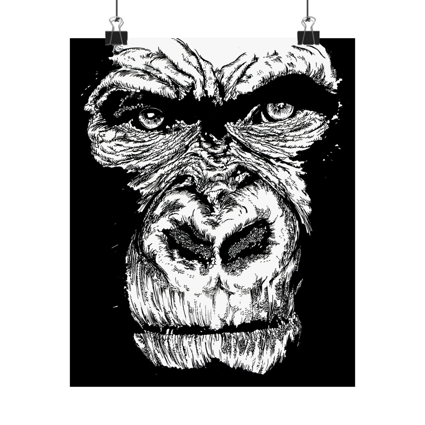 Gorilla Art Satin Poster | Eye-Catching Wildlife Decor
